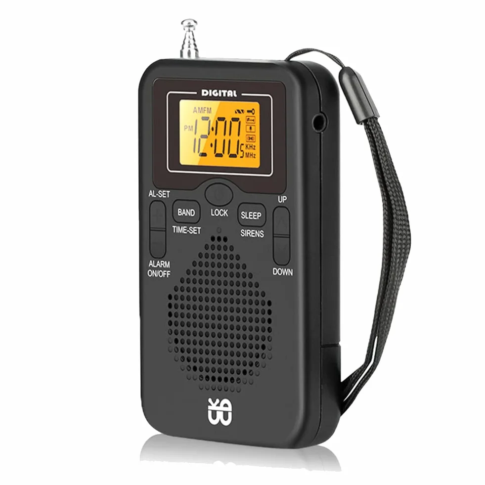 Przenośne radio mini AM FM pogodowe z ekranem LCD odtwarzacz radia cyfrowego