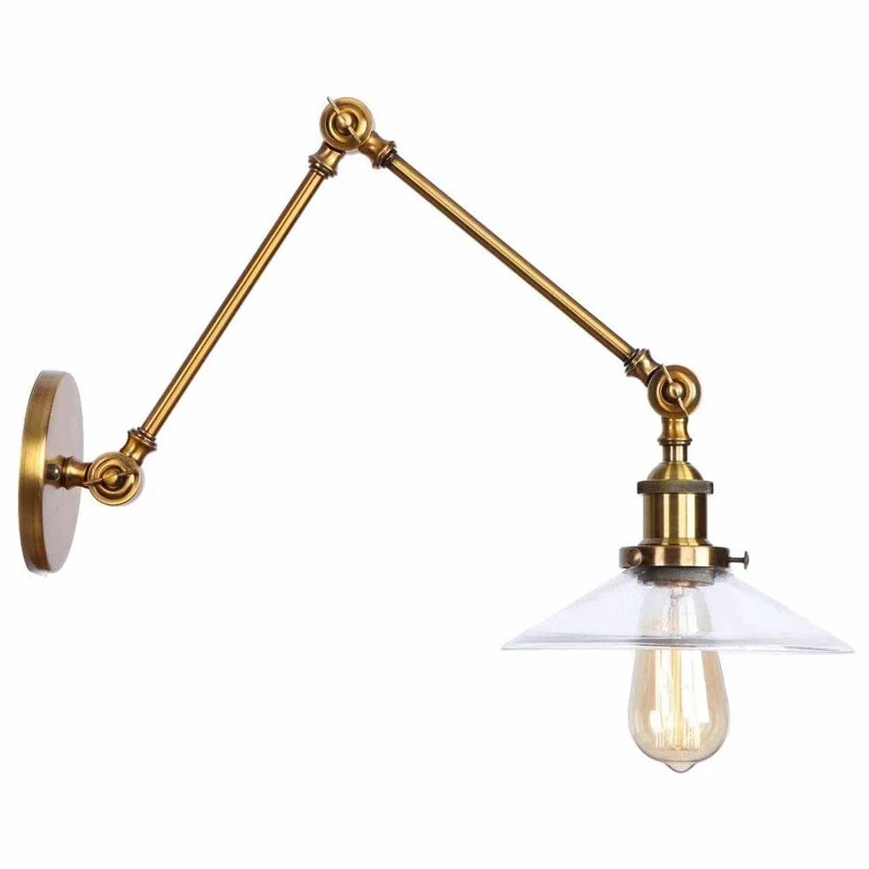 Vintage E27 wahadłowy klosz szklany klosz lampa ścienna lampa ścienna przemysłowe oświetlenie wewnętrzne kinkiety ścienne korytarz salon gabinet lustro kosm