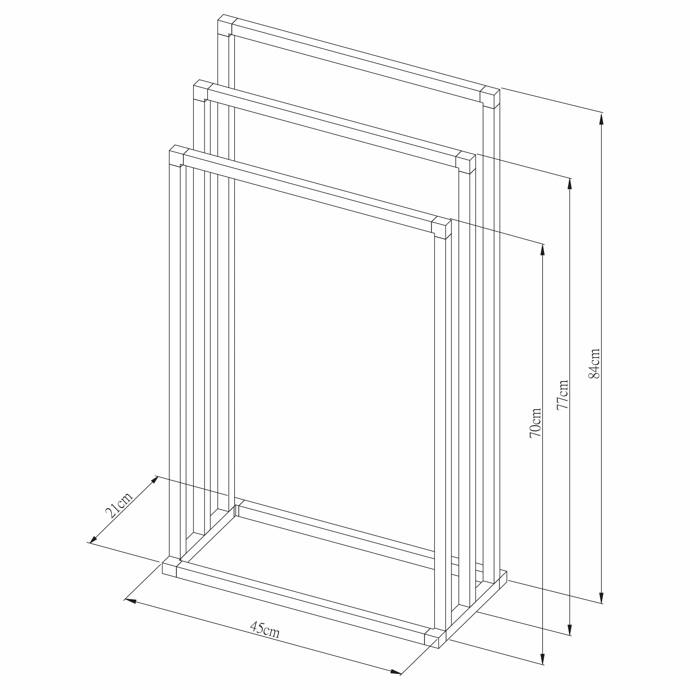 Sealskin Tube Wieszak na Ręczniki, Srebrny, 210 x 450 x 840 mm