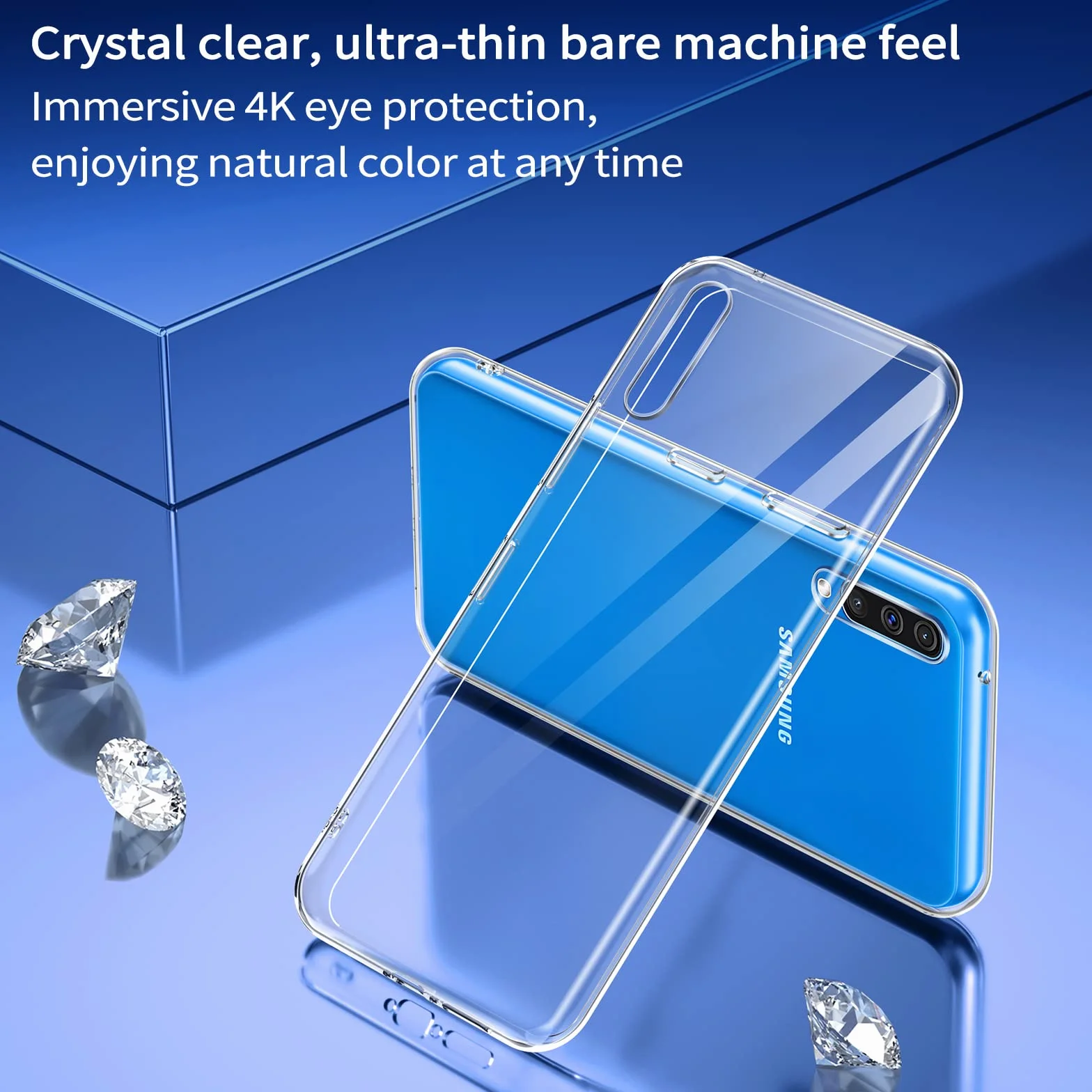 Phoona Etui Samsung Galaxy A50 Szkło Hartowane TPU Odporne na Wstrząsy