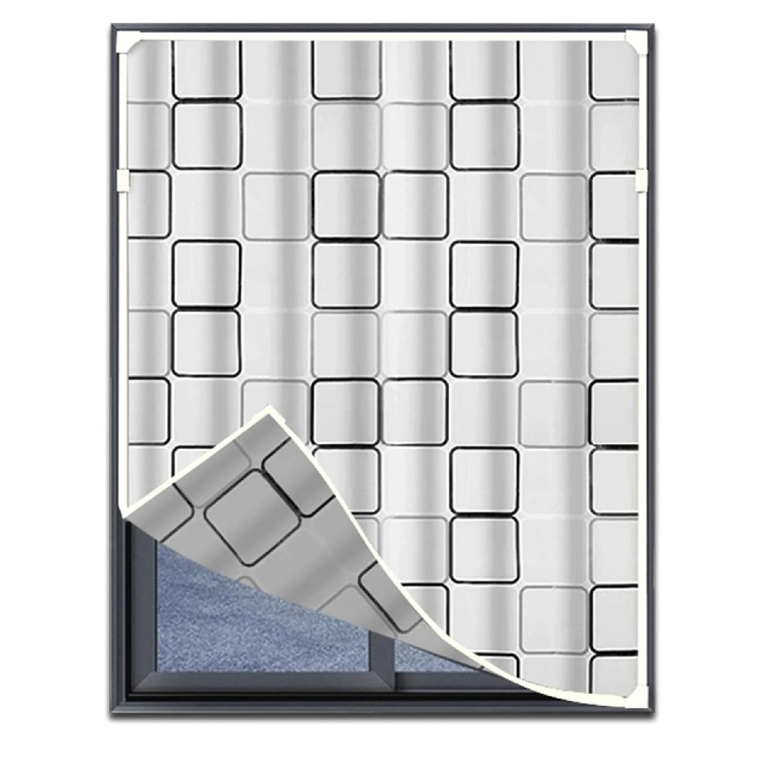 Magnetyczny zestaw izolacji okiennej folia izolacyjna do okien w kratkę 0,2 mm plastikowa zasłona 75% przejrzystości wiatroszczelna utrzymuje ciepło wodoodporna, 43 rozmiary (kolor: