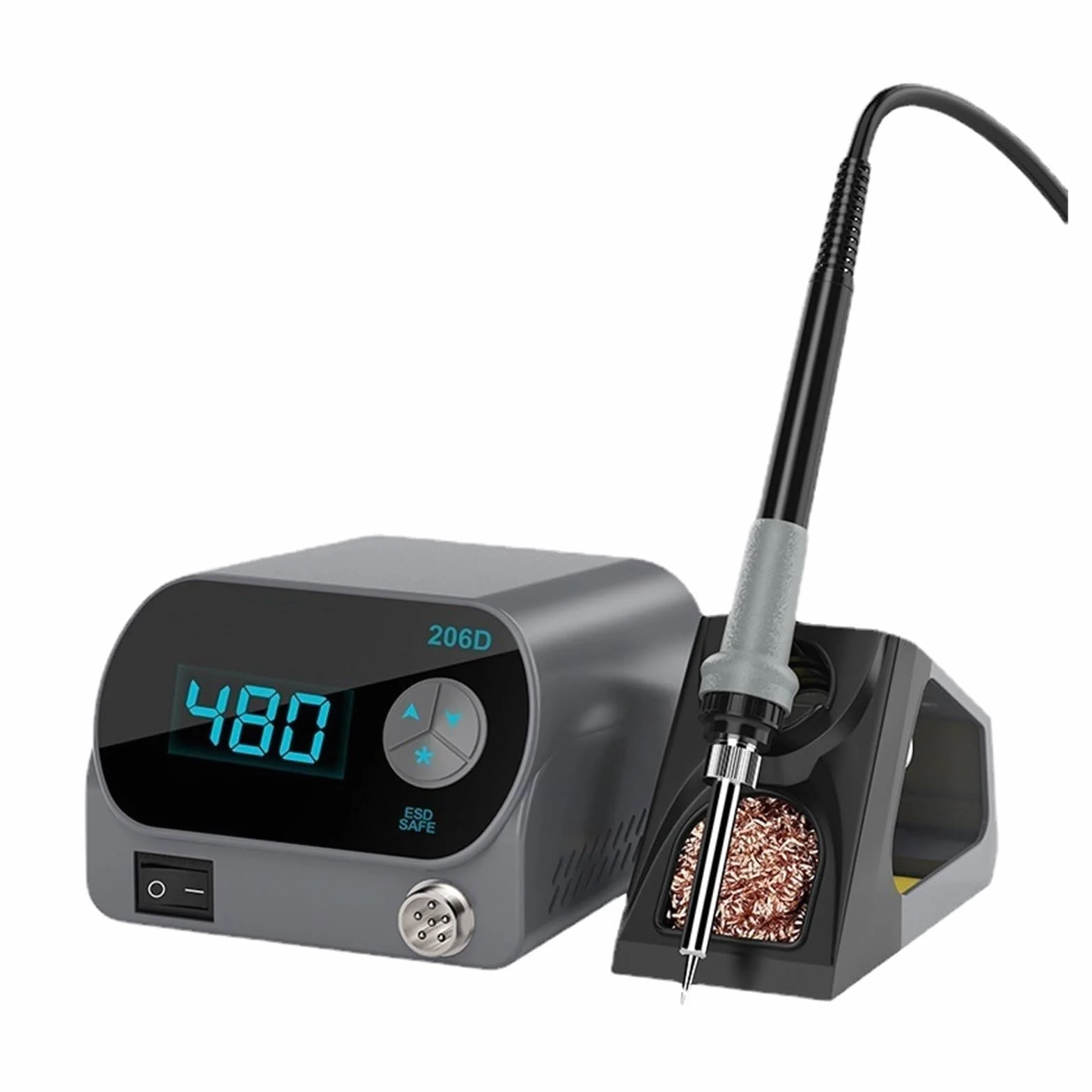 Stacja lutownicza, Stacja lutownicza Smart SMD 206D, 80W Inteligentny zestaw do lutowania wewnętrznego z ogrzewaniem wewnętrznym i cyfrowym wyświetlaczem LCD