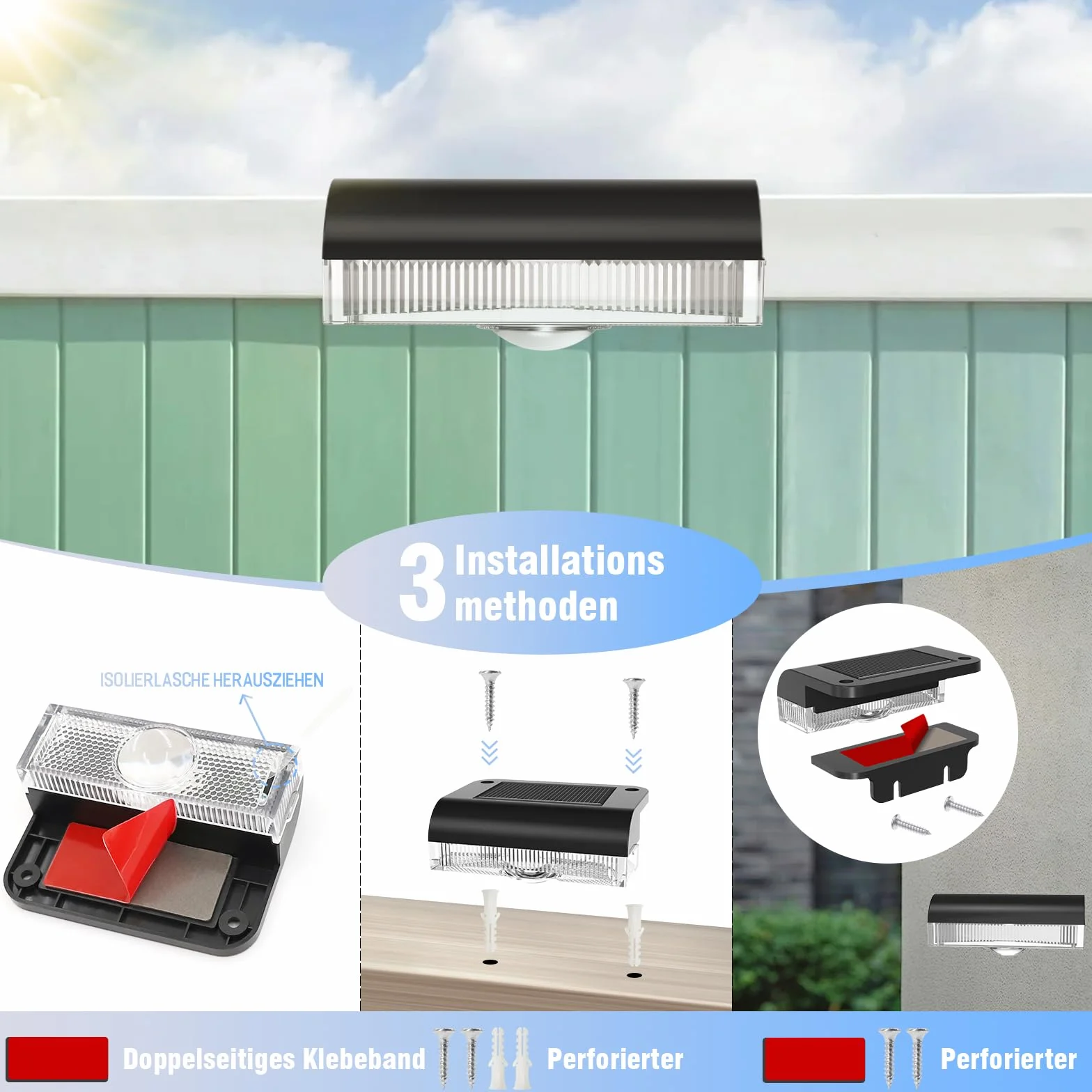 Lampy Solarne Zewnętrzne LED, 6 Sztuk, IP65 Wodoodporne, Ciepłe Białe, Dekoracyjne Oświetlenie Ścienne do Ogrodu, Płotu, Balkonu i Tarasu