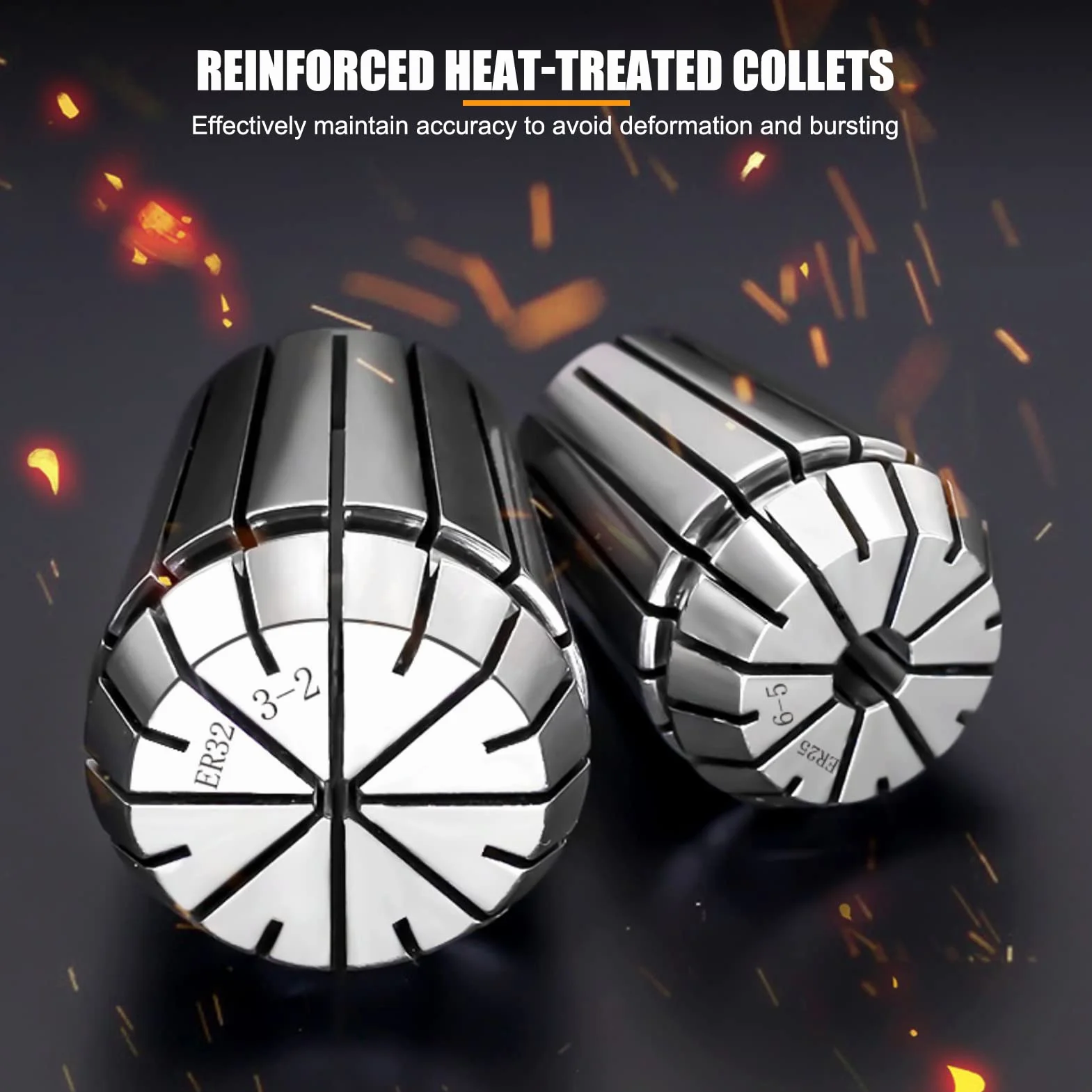Collet Molla Clips Pinza, 2-20mm 19szt ER32 Precyzyjny zestaw tulei sprężynowych na CNC Grawerowanie uchwytu roboczego Frezowanie