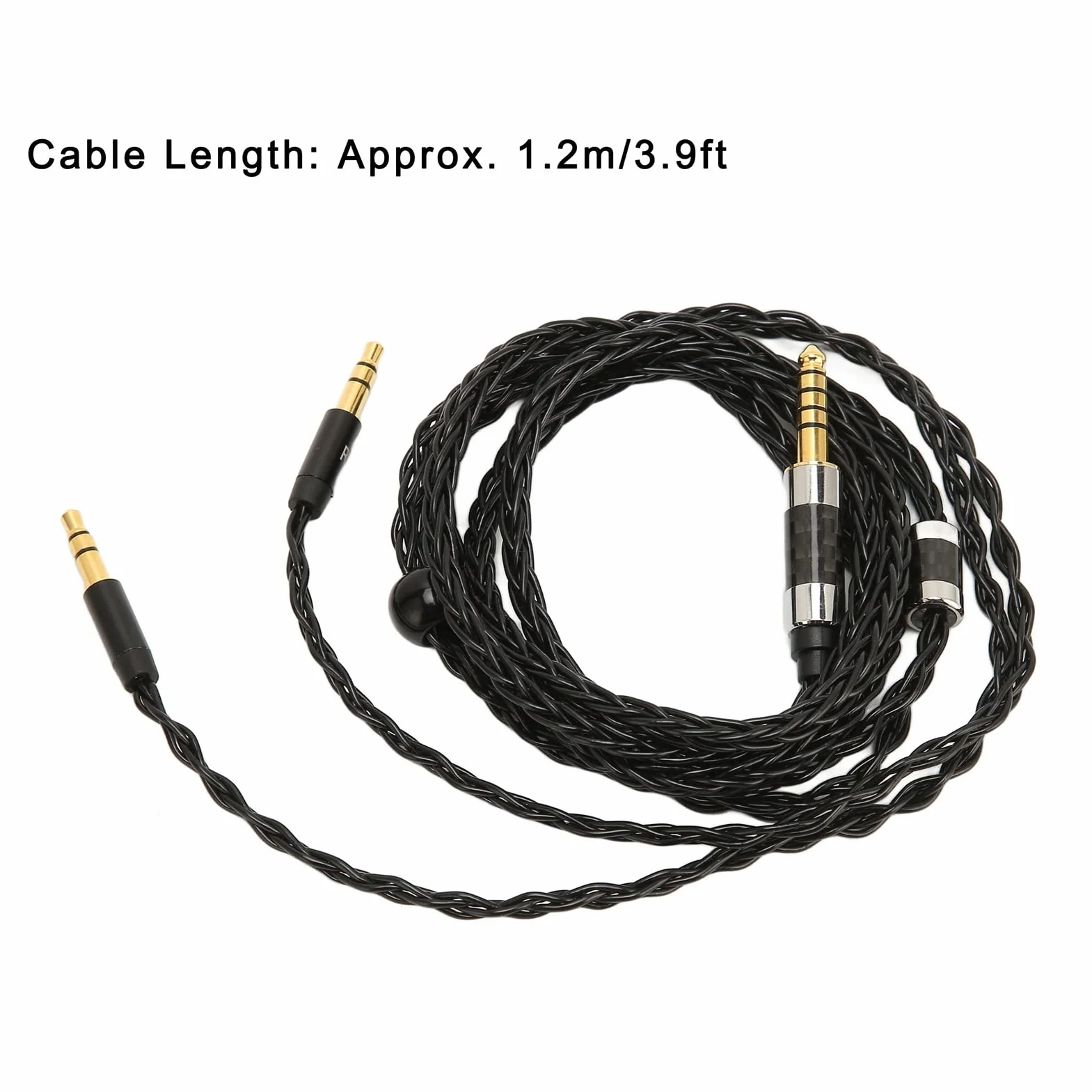 Kabel Audio 8-żyłowy Zbalansowany 4,4 mm do Podwójnego 3,5 mm Posrebrzany 1,2 m do MDR Z7 Z1R Beyerdynamic T1 T5