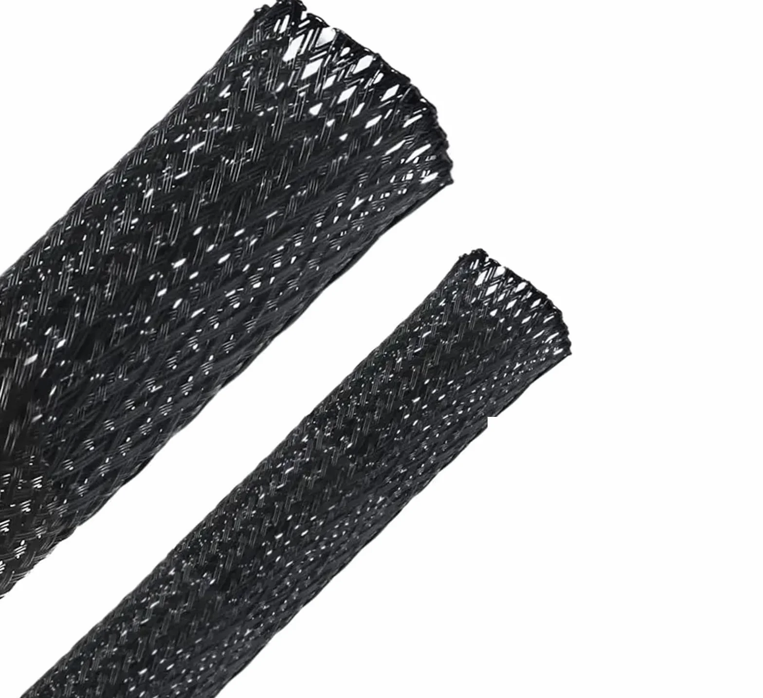 Pleciona osłona przewodów, Czarna, pleciona tuleja kablowa z izolacją PET 4-60 mm 1-200 m Organizator kabli(12mm,200 Meters)