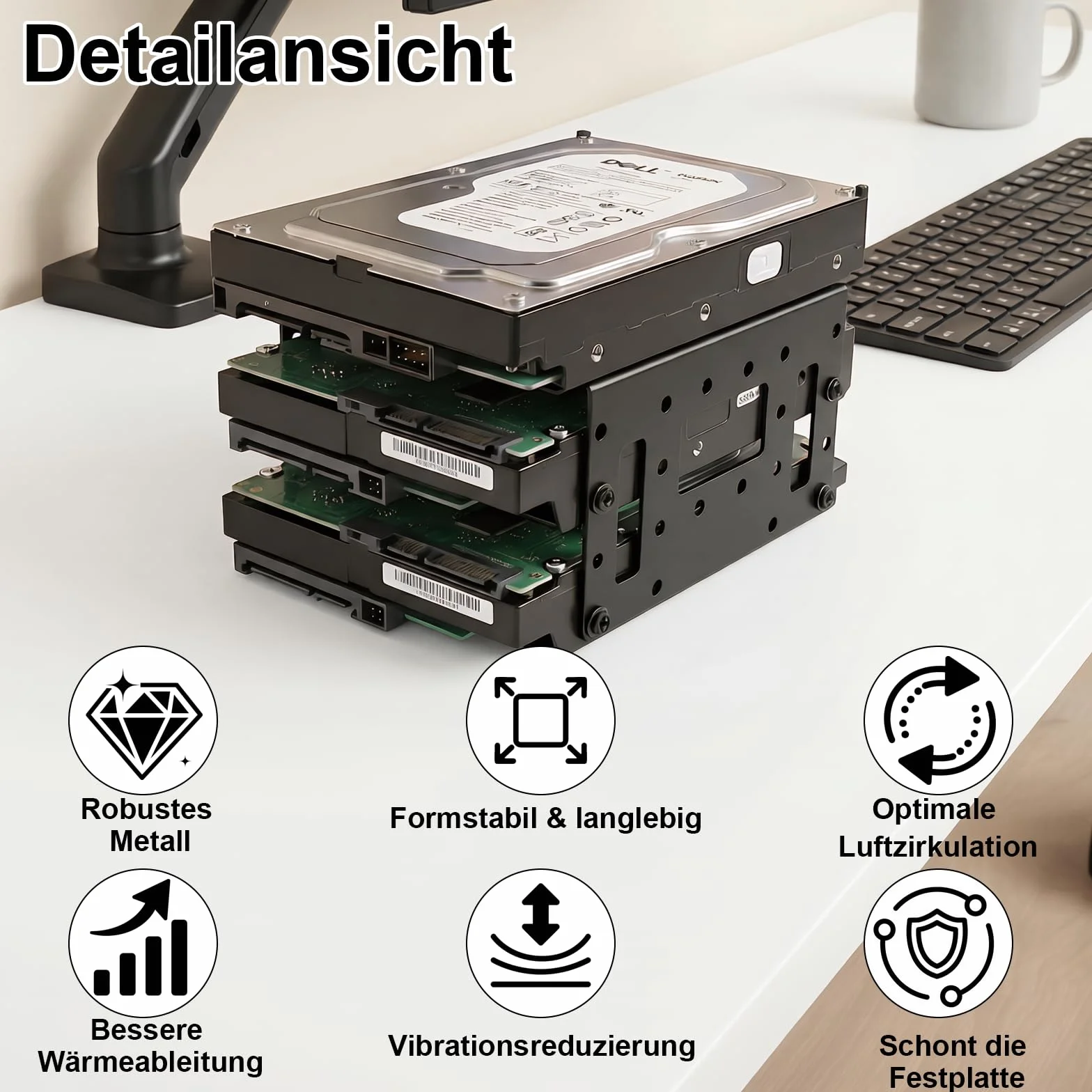 Uchwyt montażowy SSD HDD 2,5 cala 3,5 cala metalowy 4 x 6,3 cm 2 sztuki