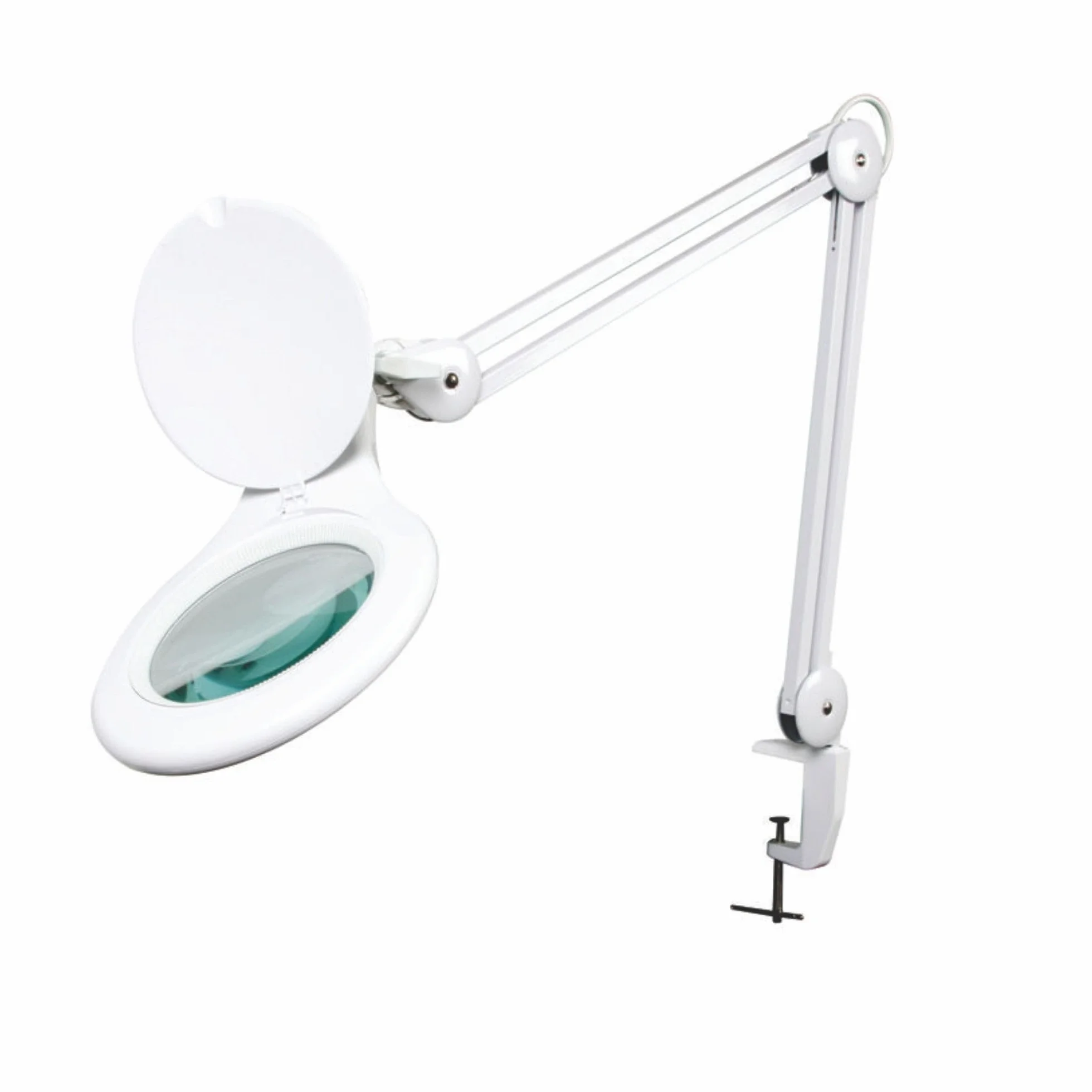 Velleman Lampa LED z lupą i zaciskiem, lupa podświetlana 4 W, 48 LED, powiększenie 2,25x, soczewka 5 dioptrii 120 mm, światło dzienne 6400 K, do czytania, hobby, beauty i precyzji