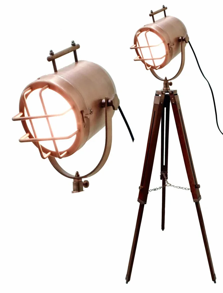 Miedziane wykończenie antyczna lampa statyw przenośna lampa biurowa podwiązująca dekoracja niskie lampy podłogowe [klasa energetyczna A+]