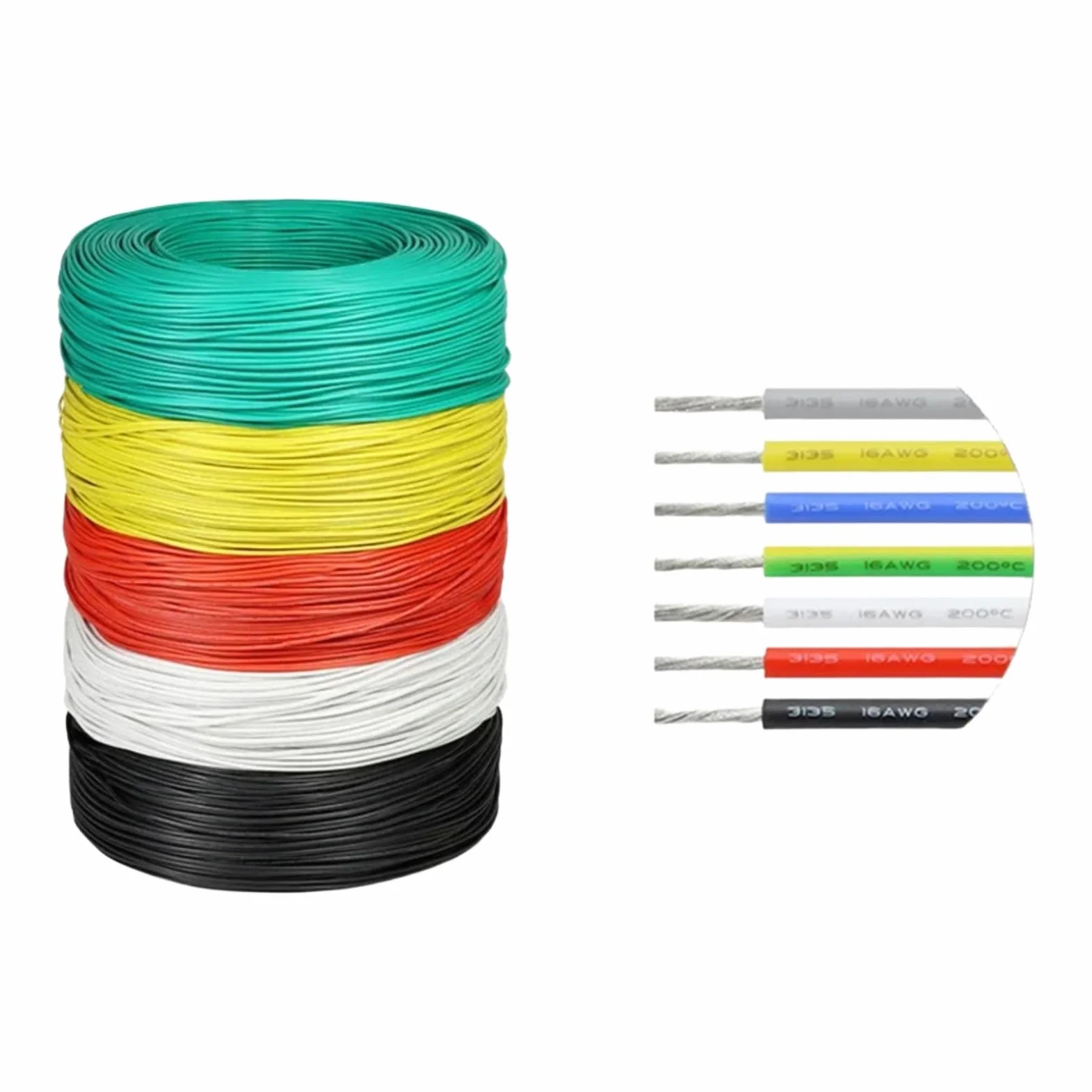 Kable elektroniczne UL3135 izolowany silikon miedź 30 28 26 24 22 20 18 16 14 12 10 AWG (szary; 1 metr; 30AWG)