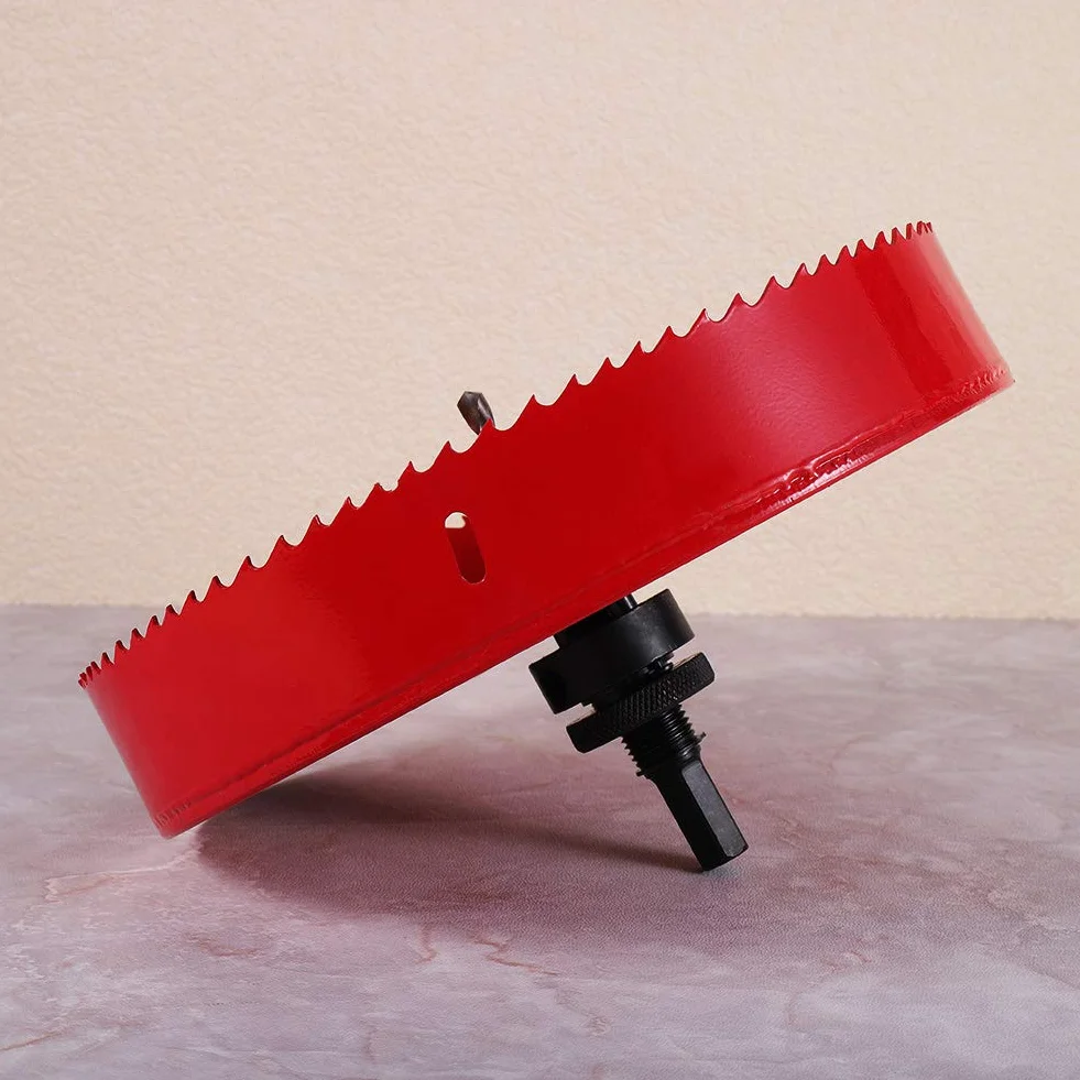 Utoolmart 220 mm bimetal otwornica M42 szybkotnąca stalowa Otwornica ostrze 25 mm głębokość cięcia frez frez wiertło z sześciokątnym uchwytem do blachy drewnianej metalowej płyty pilśniowej z tworzywa sztucznego