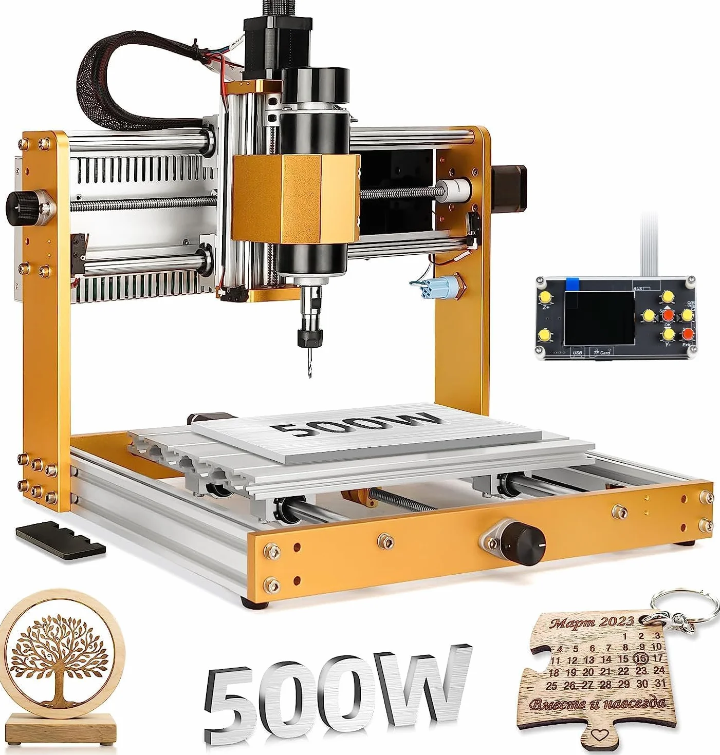 LUNYEE 3018 PRO MAX 500 W pełni metalowa frezarka CNC, 3-osiowy wyłącznik krańcowy i wyłącznik awaryjny, do cięcia drewna akrylowego MDF PCB z tworzywa sztucznego, obszar roboczy: 300 mm x 180 mm x 80