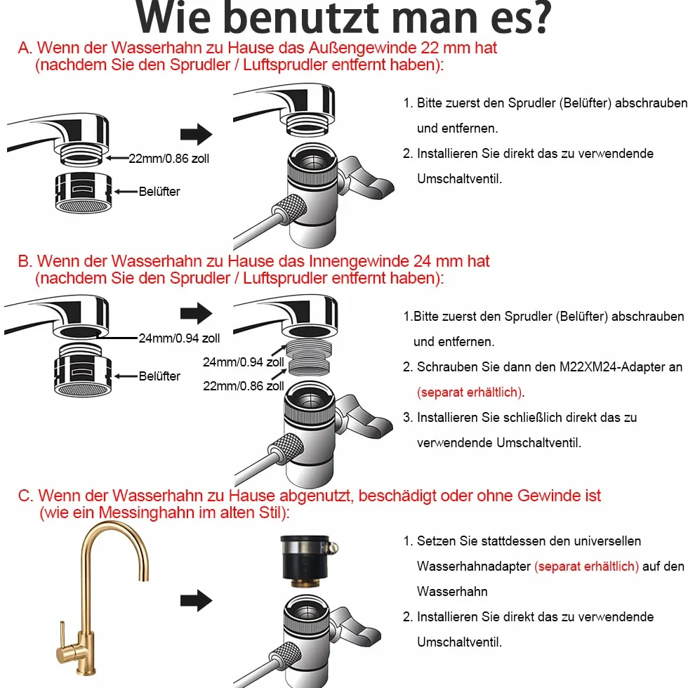 1-drożny 1/4 cala OD chromowany zawór przełączający do blatu roboczego, filtr wody, filtr odwróconej osmozy, adapter do węża