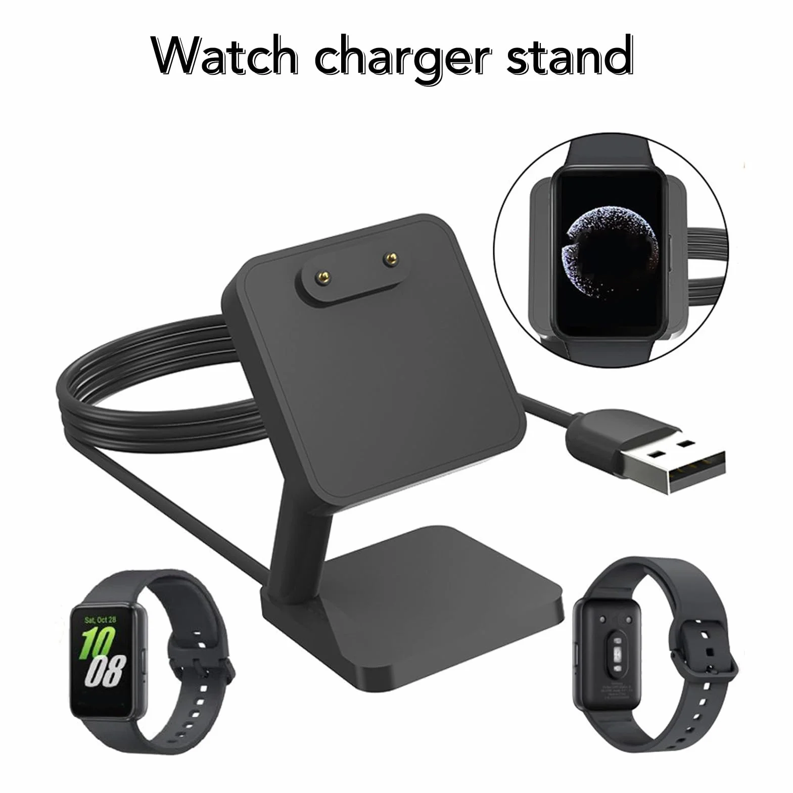 Ładowarka do Zegarka Fit 3, Magnetyczna Bezprzewodowa Stacja ładująca z Kablem USB, Przenośna, Wydajna i Bezpieczna Stacja ładująca do Smartwatcha Zamienna do Stacji