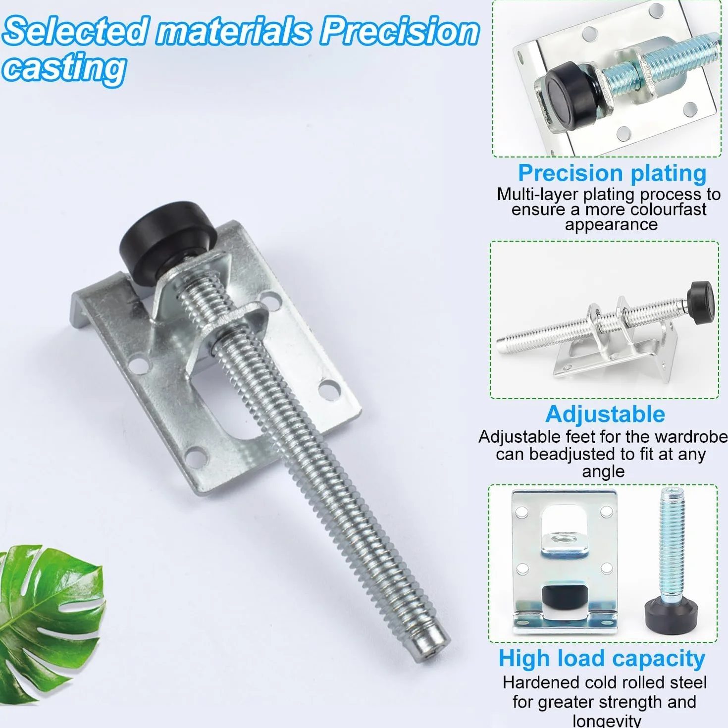 SQLJYU 8 Sztuk Nóżek Meblowych Metalowych z Regulacją Wysokości, Nóżki Stabilizujące z Możliwością Regulacji Wysokości, 55/102mm Stalowe Nóżki Nivelujące do Dużych Obciążeń, do Mebli, Stołów, Półek.