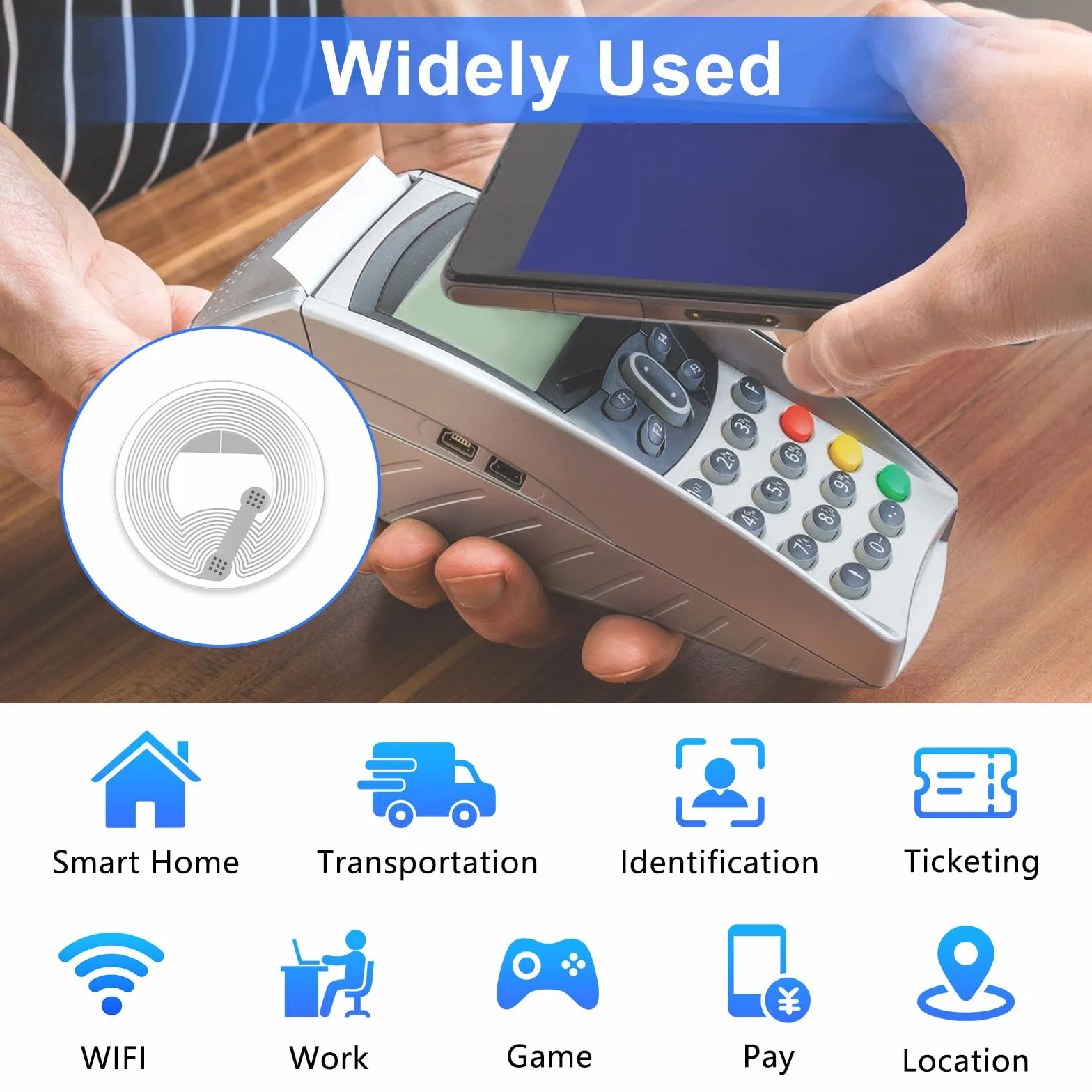 60 szt. tagów NFC, naklejki, 25 mm, NTAG213, puste naklejki NFC, okrągłe karty NFC, 213, programowalne, 144 bajty, pamięć RFID, kompatybilne ze wszystkimi telefonami i urządzeniami obsługującymi NFC