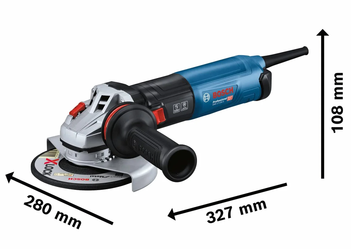 Bosch Professional: szlifierka kątowa GWS 17-150 S (1700 W, Ø tarcz 150 mm, prędkość obrotowa bez obciążenia 2.400 – 9.700 min-1)