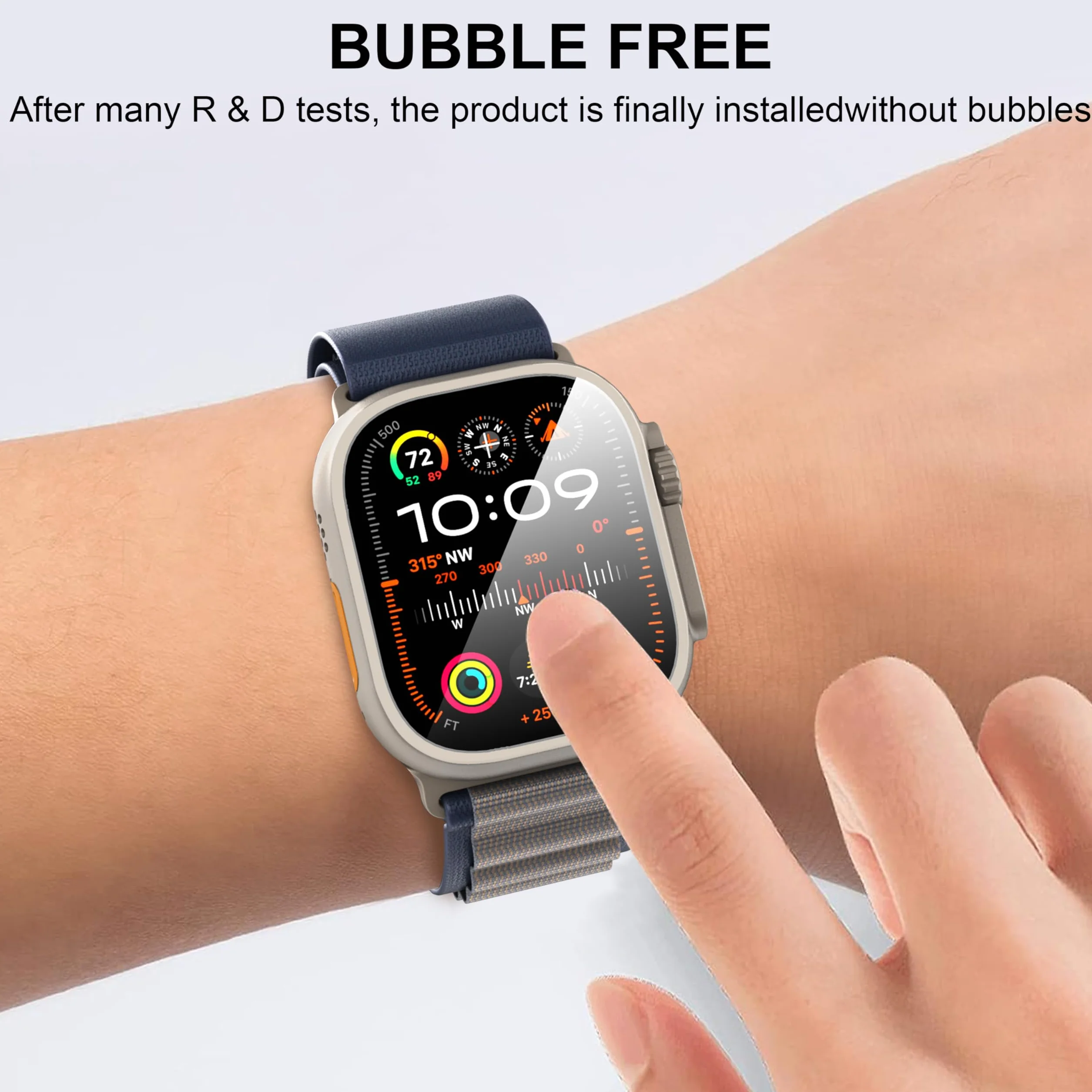 Diruite 2 Sztuki Ochraniacz Ekranu do Apple Watch Ultra 3/2/1 49mm Wysokiej Rozdzielczości Szkło Hartowane Folia Ochronna Smartwatch