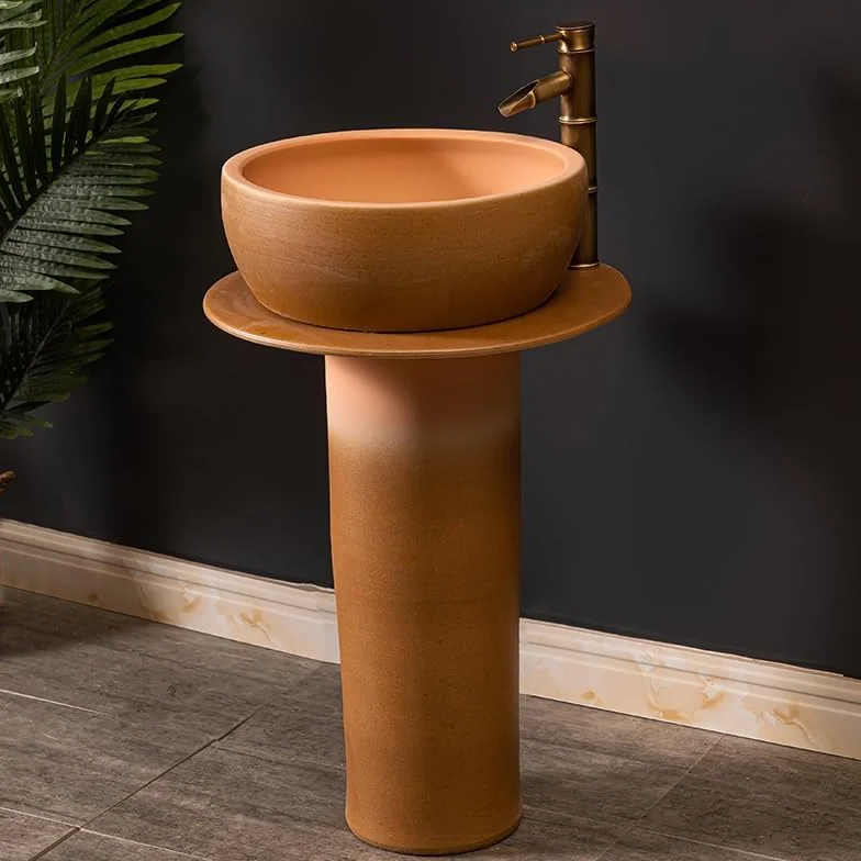 Ceramiczna Umywalka Łazienkowa Nablatowa, Elegancka Umywalka Na Cokole Do Domu, Stylowa Umywalka Nablatowa Na Balkon Hotelowy, Łatwa W Czyszczeniu