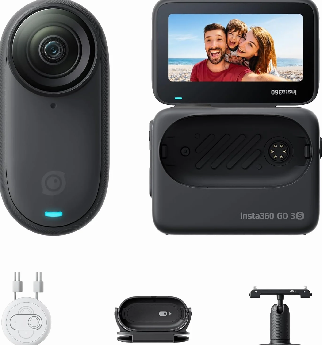Insta360 GO 3S 128GB kamera 4K wodoodporna 10m stabilizacja AI czarna