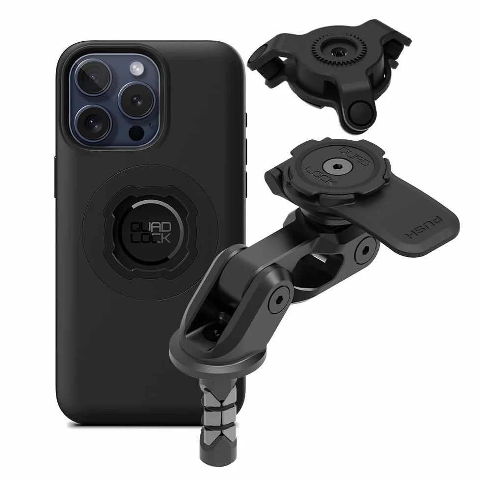 Quad Lock Uchwyt Telefonu PRO Zestaw z Amortyzatorem Drgań iPhone 15 Pro Max MAG Etui