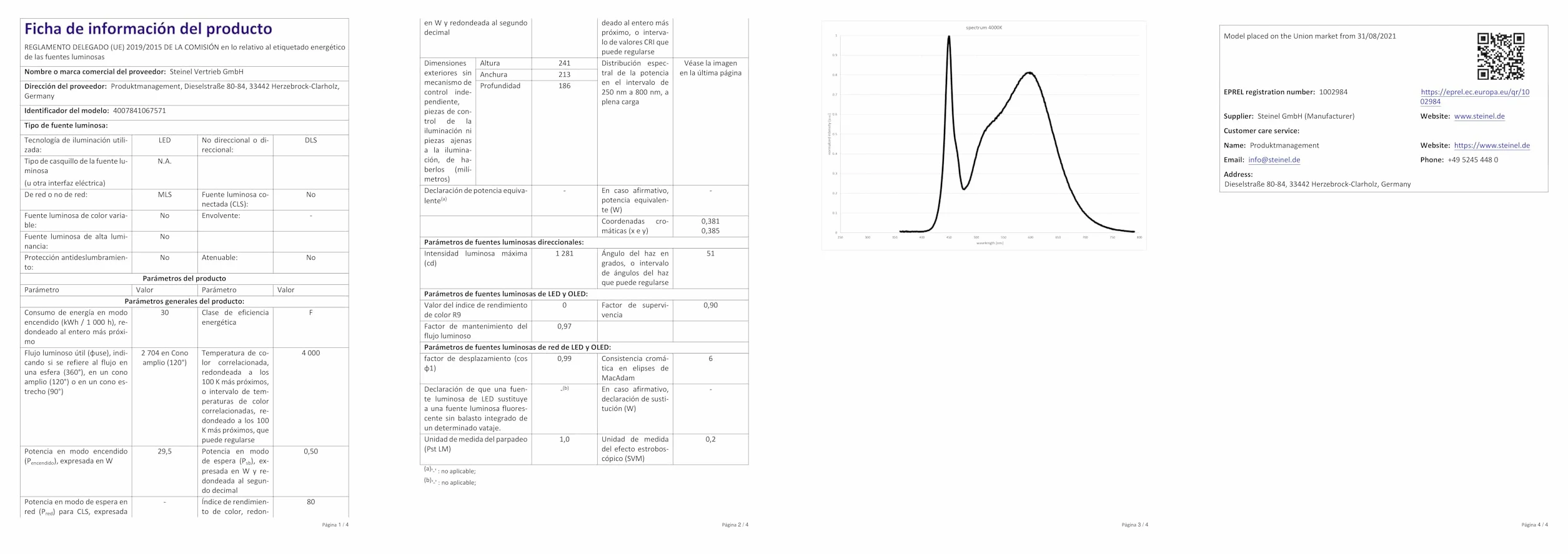 Steinel Reflektor LED LS 300 S czarny, reflektor 29,5 W, czujnik ruchu 240°, zasięg 12 m, 4000 K neutralna biel