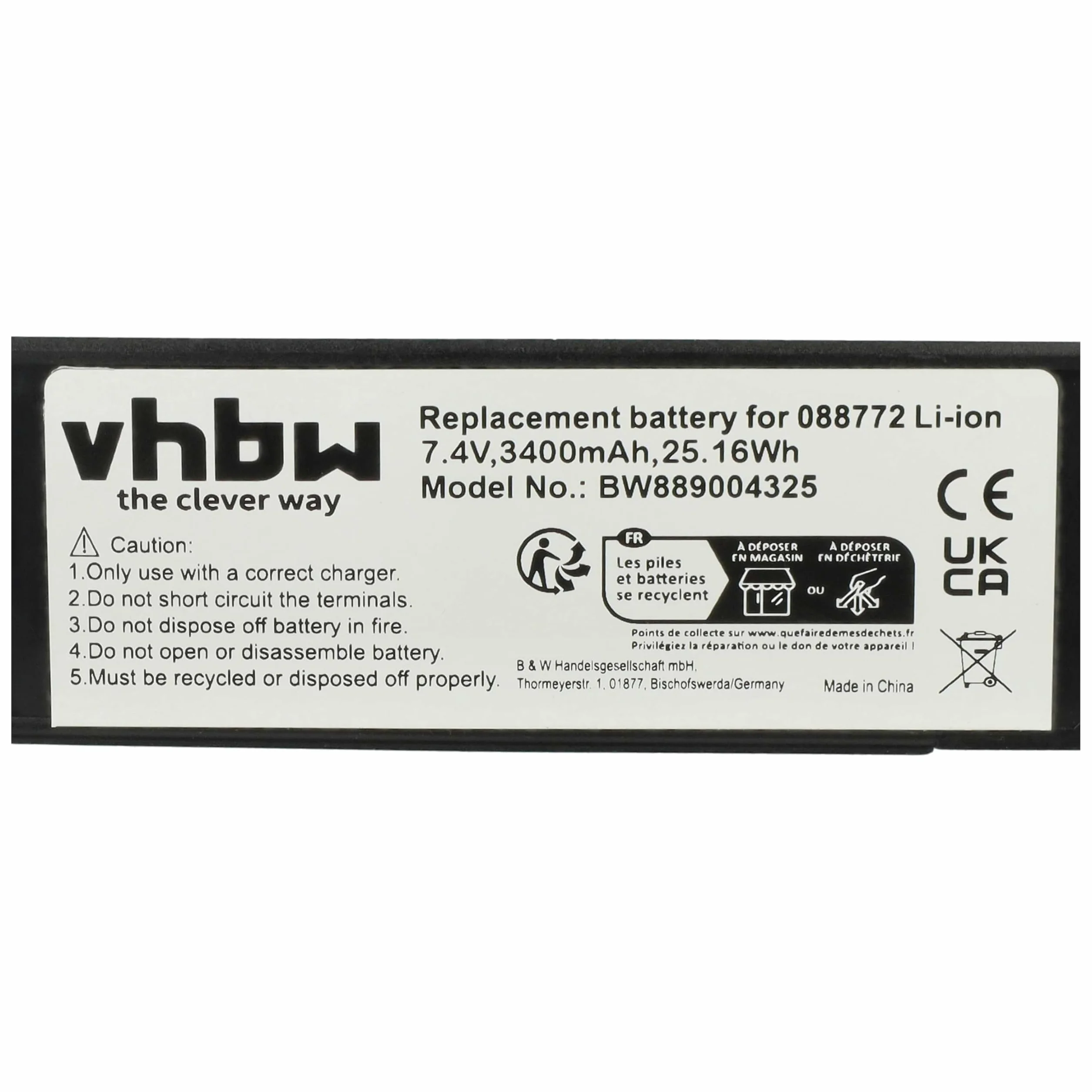 vhbw Akumulator kompatybilny z Bose SoundLink Mini 2, 3400 mAh, 7,4 V, litowo-jonowa