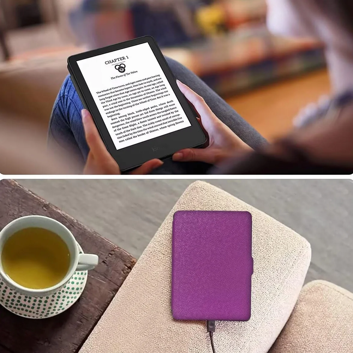 MOKASE Etui Compatible with 6 cal Kindle Paperwhite (Pasuje do Wersji 2012,2013,2015,2016), Numer Modelu: EY21/DP75SDI, Wąski Twardy Pokrowiec Ochronny z Funkcją Inteligent Wake/Sleep, Purple