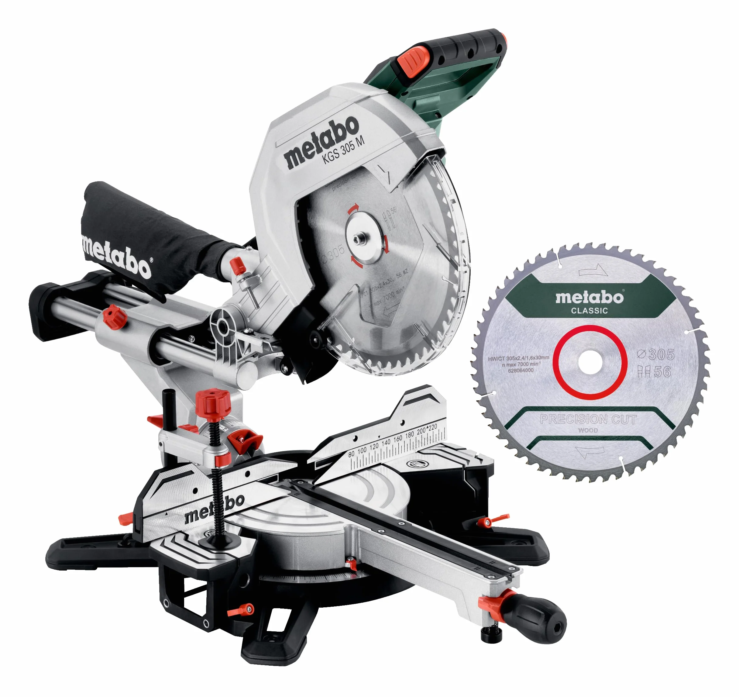 Metabo KGS 305 M – 613305900 – z Precision Cut Line, 305 mm 2. Brzeszczot z twardego metalu i funkcja ciągnięcia – długość kabla 2 m