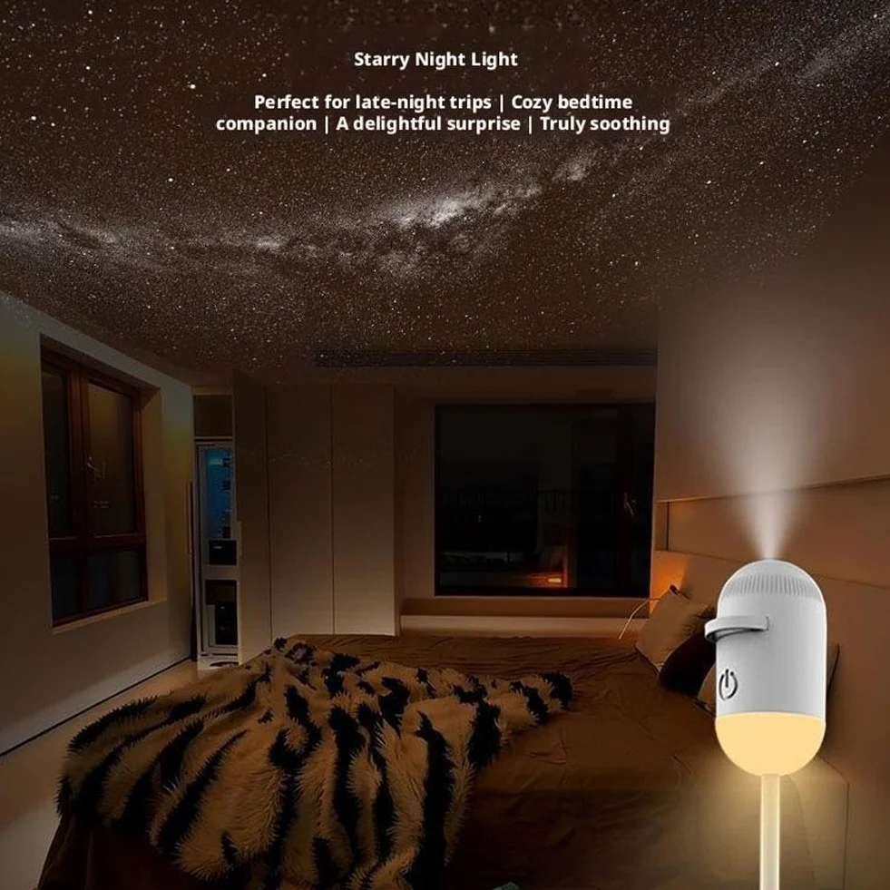 2 w 1 projektor USB Galaxy lampka nocna, sterowanie jednym dotknięciem z trybami ściemniania i regulacją prędkości, przenośny projektor gwiaździstego nieba do samochodu, sypialni, podróży i pokoju