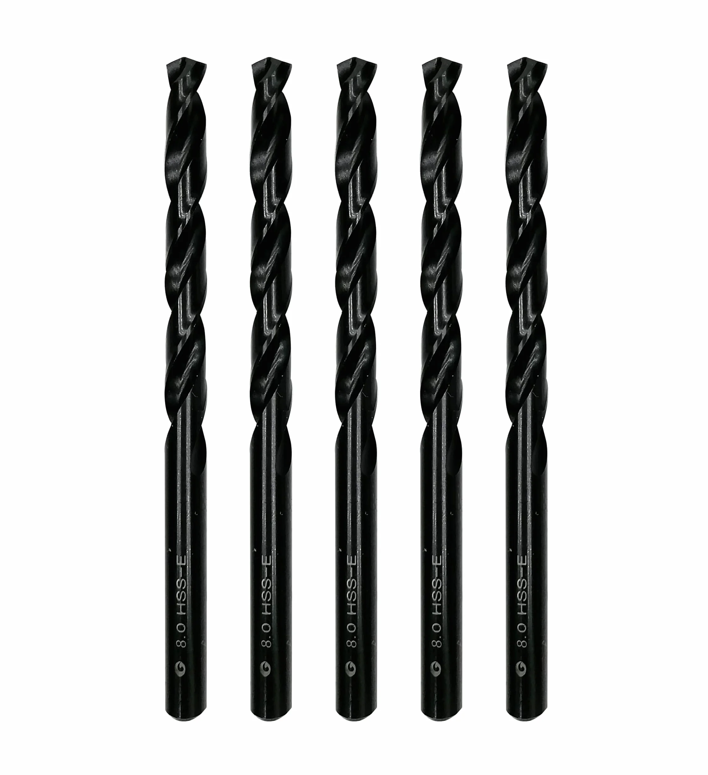 Wiertło HSS M35 Cobalt Twist 8,0 mm, stal szybkotnąca, zestaw 5, pasuje do stali, żeliwa i innych metali (8,0 mm)