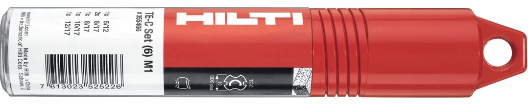 Hilti 2224211 Zestaw 6 wierteł spiralnych M1 do TE-C SDS Plus (1x5/12, 2x6/17, 1x8/17, 1x10/17, 1x12/17, 1x12/17, akcesoria do wiertarek)