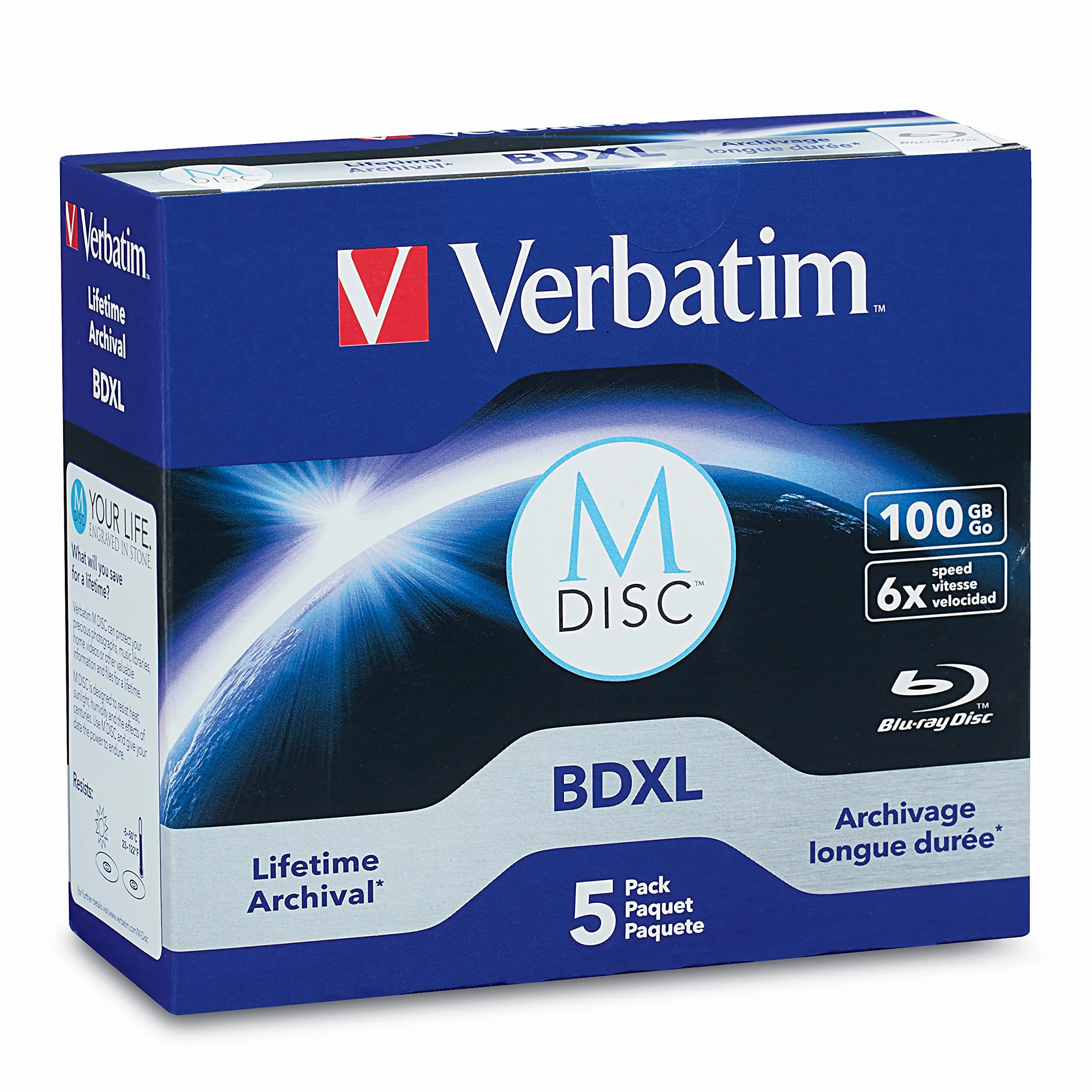 Verbatim M-DISC 98913 Pudełko na Płyty Jewelcase Niebieski