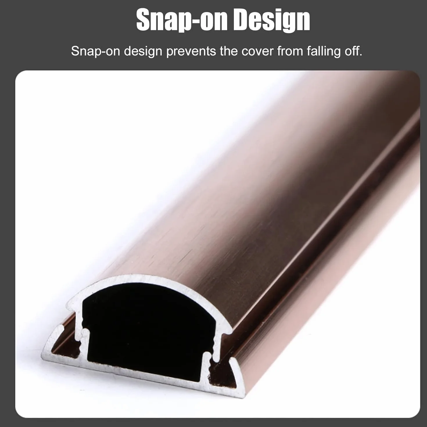 Zarządzanie ukrywaniem kabli do montażu na ścianie | Półokrągła, malowana listwa podłogowa ze stopu aluminium(Brown,No.5)
