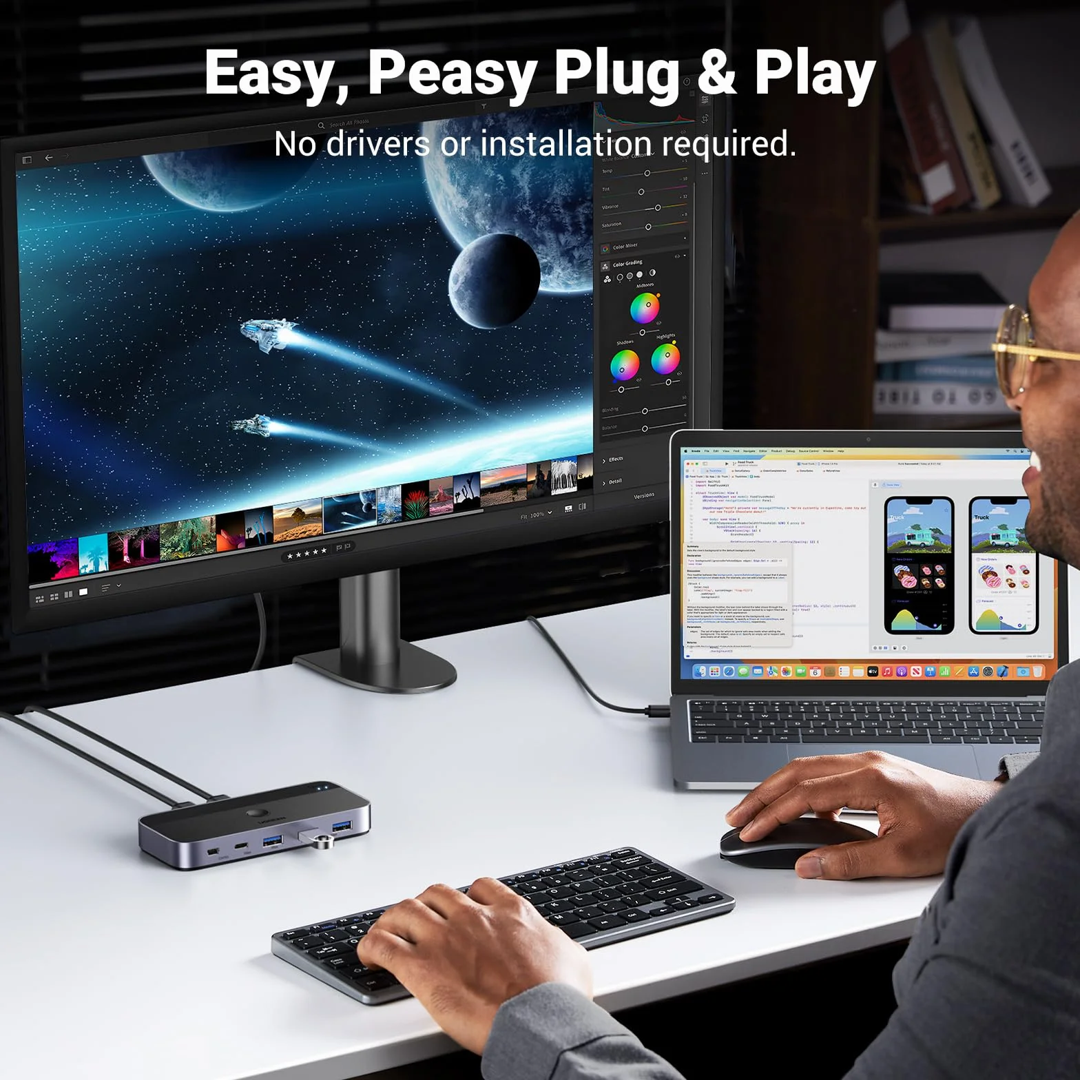 UGREEN Przełącznik USB C 3.0 KVM 2 Porty 5Gbps