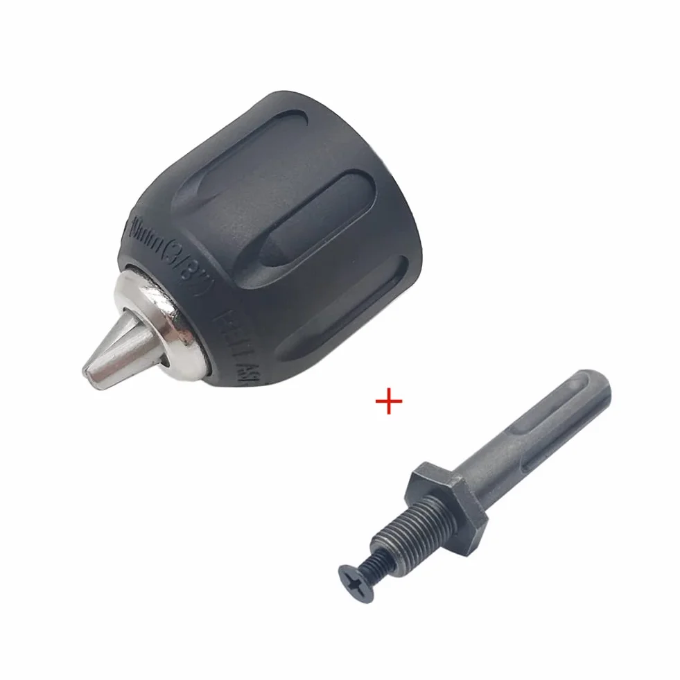 0.8-10mm precyzyjny uchwyt wiertarski bez klucza konwerter 3/8 Shank 24UNF adapter do szybkiej wymiany gwintu SDS-Plus 1/4 Shank Hex (kolor: uchwyt i SDS PLUS)