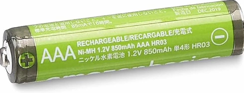 Amazon Basics Baterie AAA o dużej pojemności, 850 mAh, wielokrotnego ładowania, NiMh, wstępnie naładowane, 12 sztuk