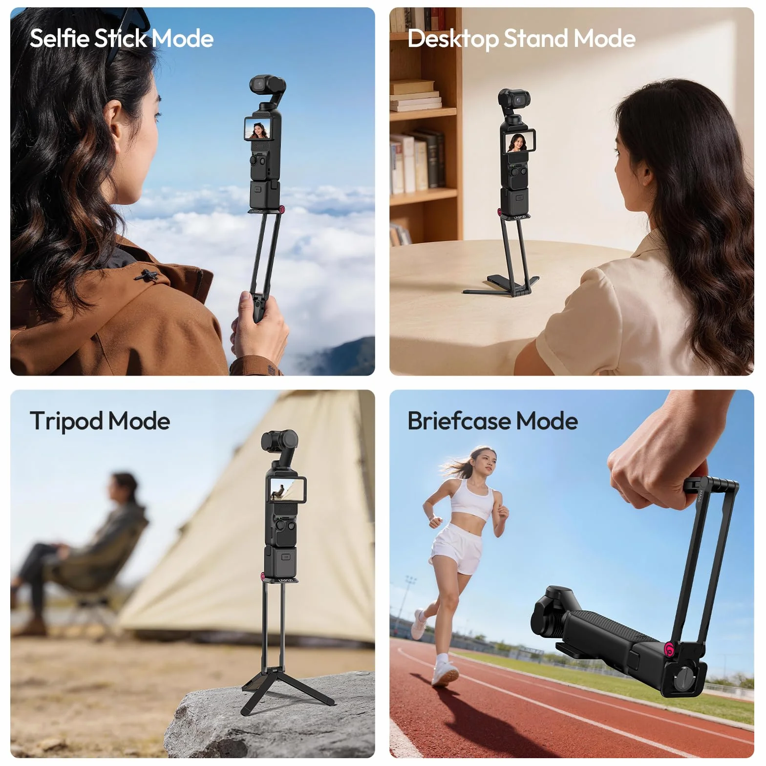 ULANZI MA66 Statyw fotograficzny kompatybilny z DJI OSMO Pocket 3, szybkozłączka 1/4 cala, składany magnetyczny kij do selfie