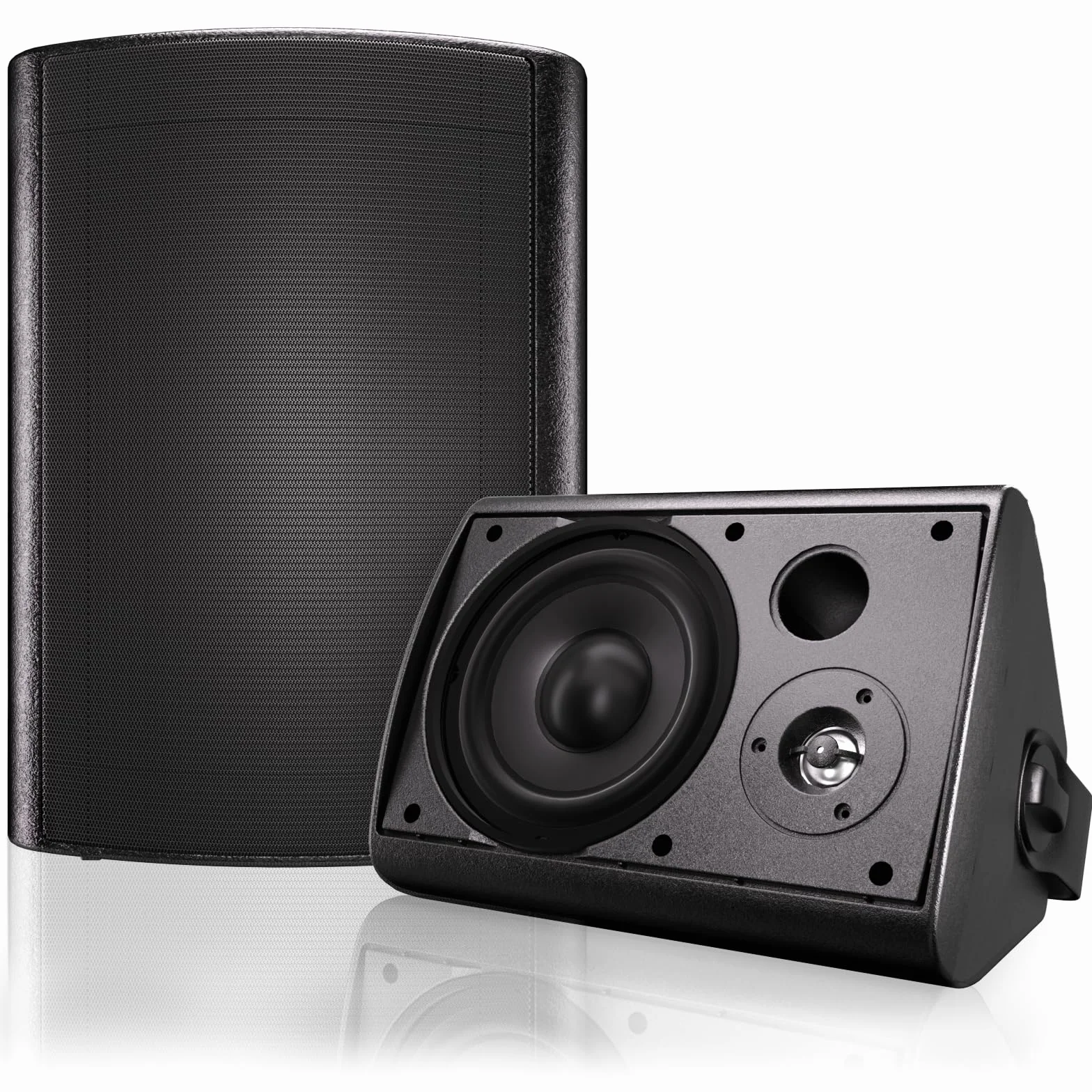 Herdio Głośnik zewnętrzny z Bluetooth, 6,5", 400 W, wodoszczelny, do ogrodu, na taras, restaurację (czarny)