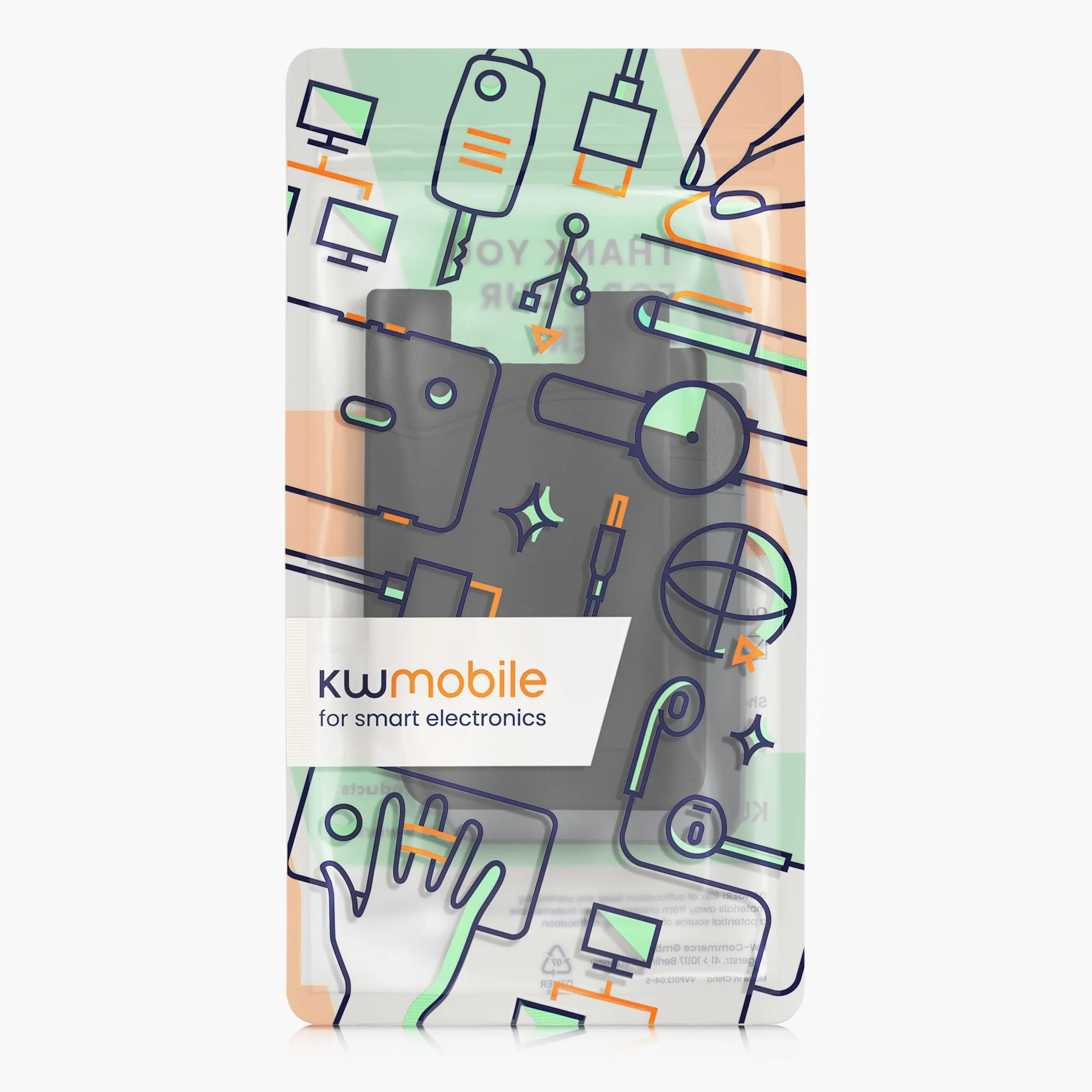 kwmobile 3X Samoprzylepny uchwyt na karty do telefonu - Silikonowe Etui na smartfona - Niebieski Format karty - Czarno-Czarno-Szary