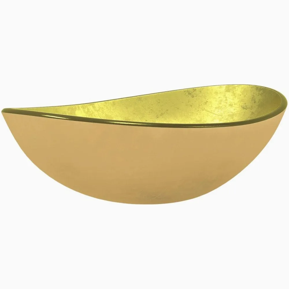 vidaXL Umywalka ze szkła hartowanego, 54,5x35x15,5 cm, złota
