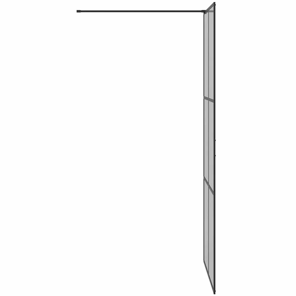 Regulowana ścianka prysznicowa z aluminiową ramą do kabiny prysznicowej z możliwością wchodzenia w zakres dostawy, kolor czarny, 90 x 195 cm, z bezpiecznego szkła ESG, przegroda prysznicowa z