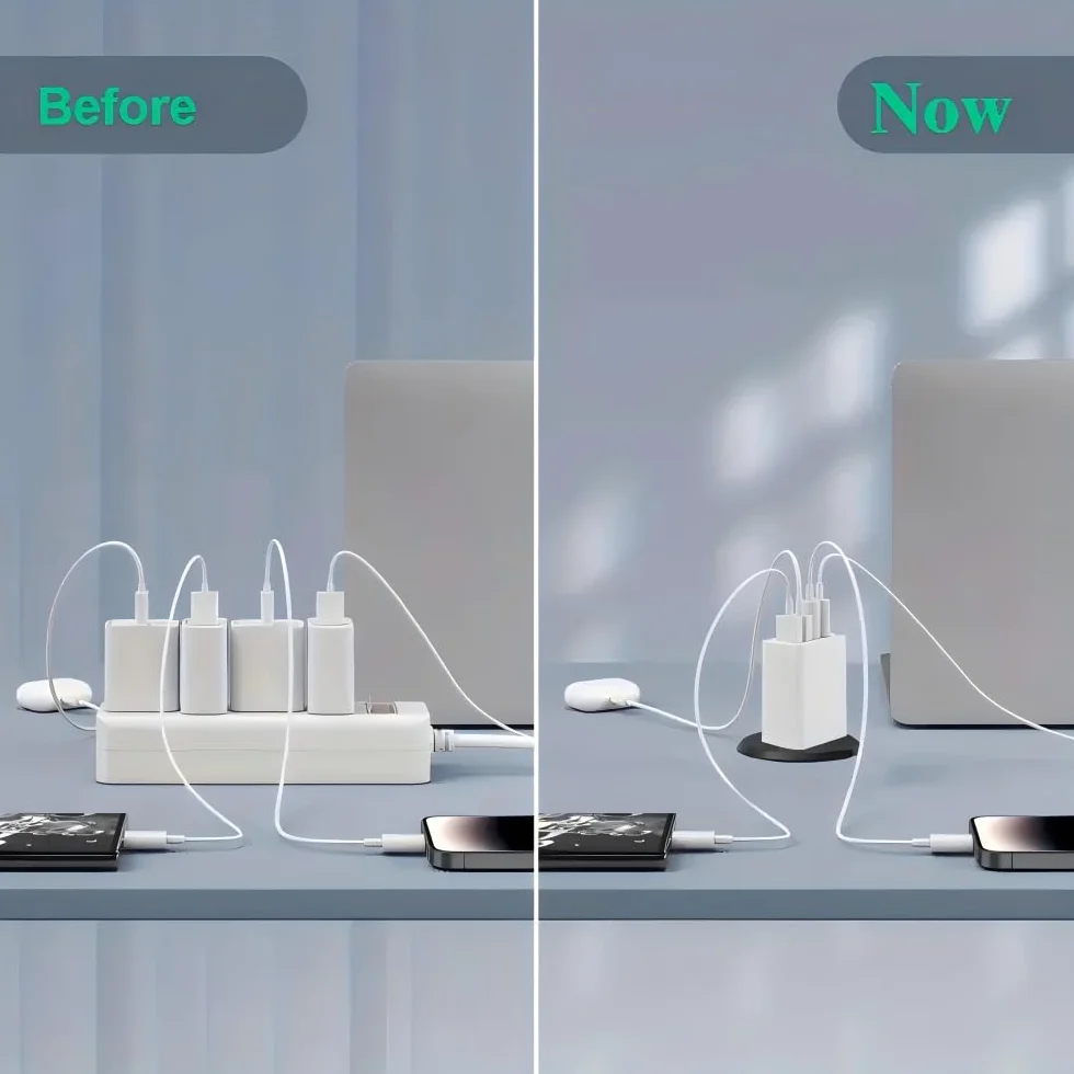 Szybka Ładowarka 40W PD USB C USB A Uniwersalny Zasilacz do iPhone Samsung Huawei Xiaomi
