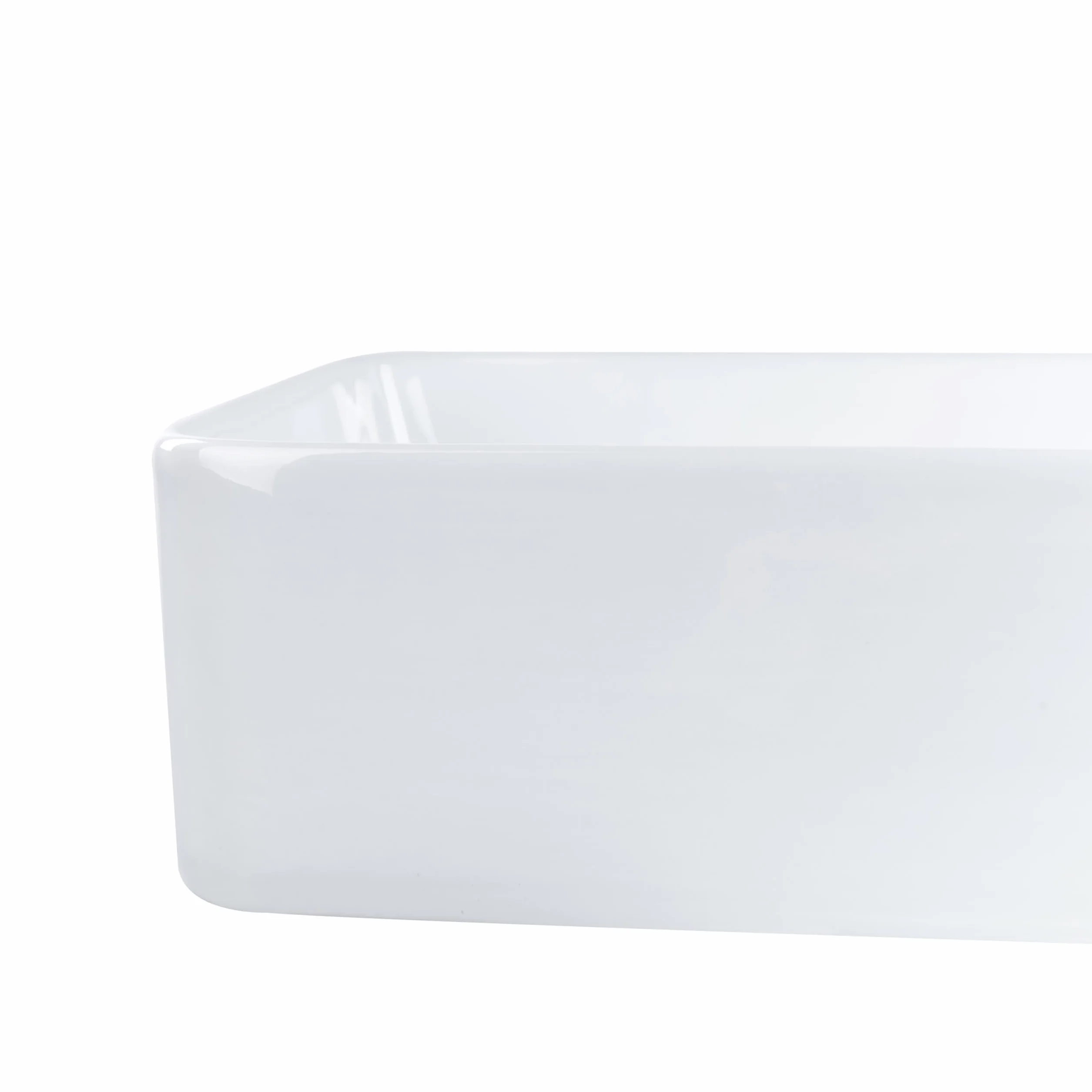 Umywalka łazienkowa nablatowa ceramiczna połysk prostokątna 61 x 35 cm biała Ulua
