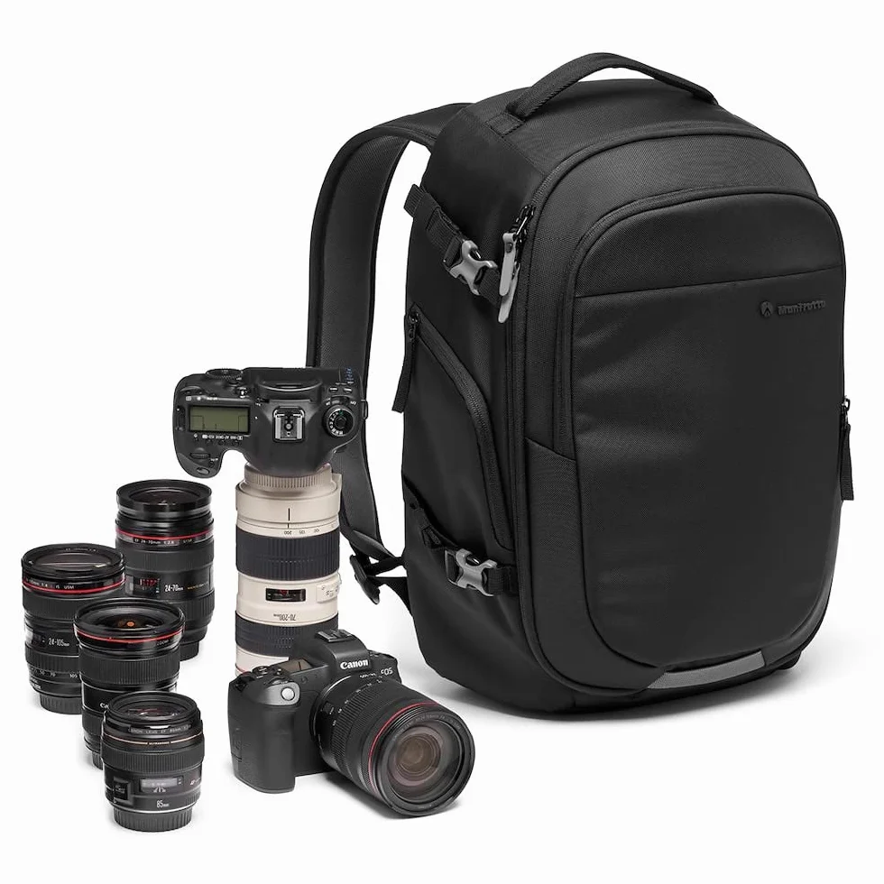 Manfrotto Advanced Fast III, Professional SLR/Hybrid Backpack with Lenses and Laptop, with Interchangeable Padded Compartments, Side Access, Tripod Mounts