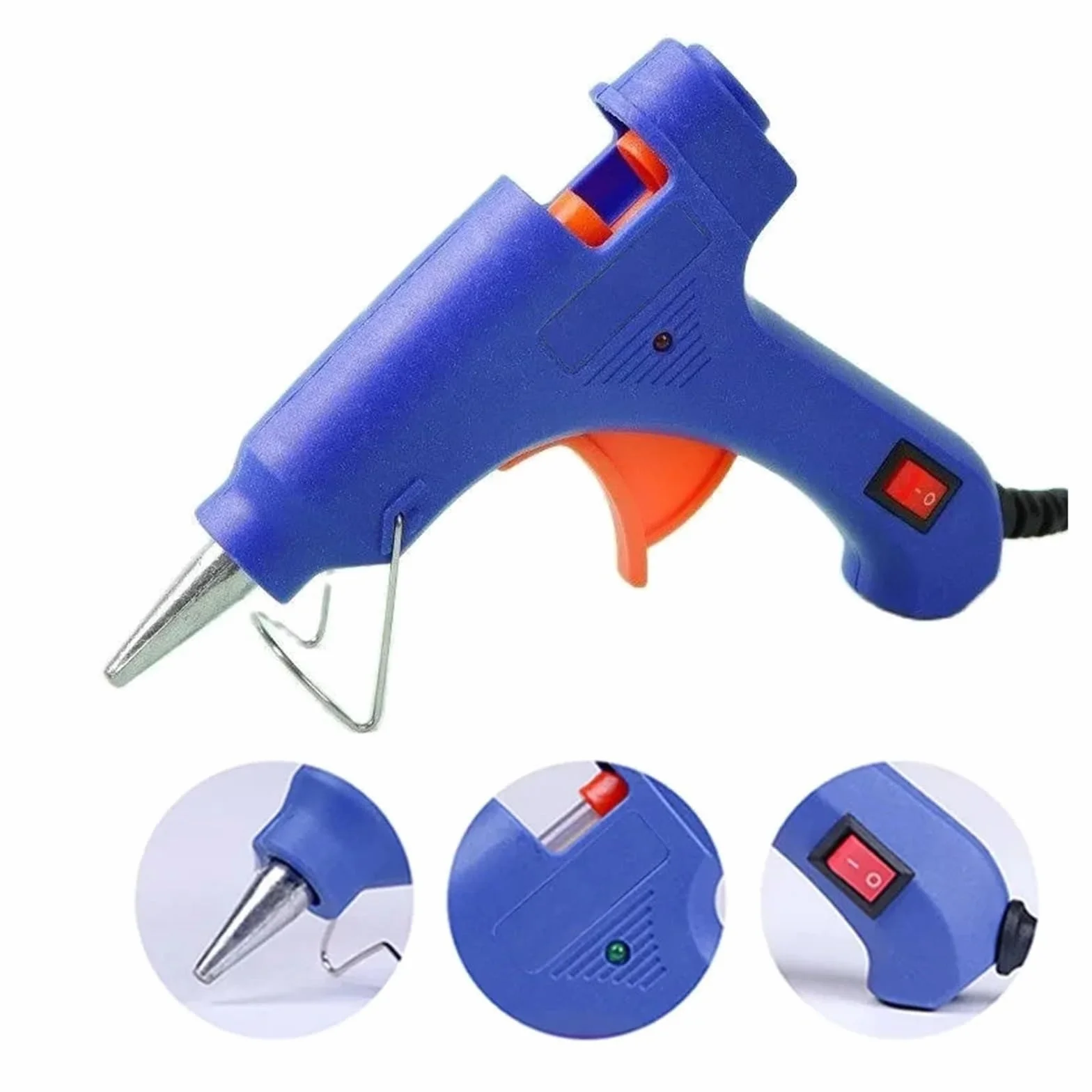 RUHEN Pistolet do klejenia na gorąco 20 W mini pistolety domowe DIY Termoelektryczne narzędzie do naprawy użyj patyczków klejowych 7 mm do projektów rzemieślniczych DIY i szybkich napraw w domu