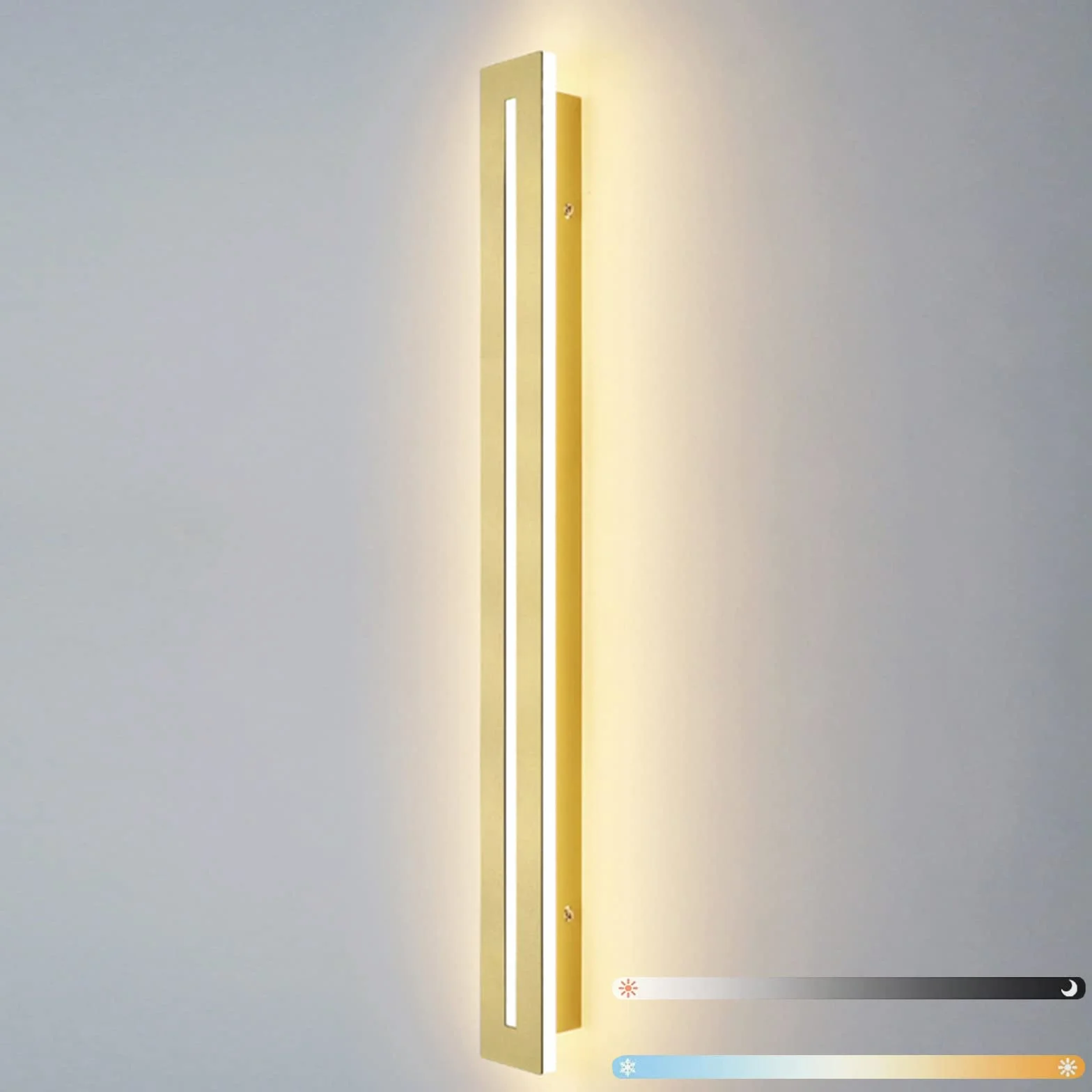 Lampa ścienna LED do wnętrz, długa taśma, aluminium, ciepła biel, neutralna biel, zimna biel, do salonu, hotelu