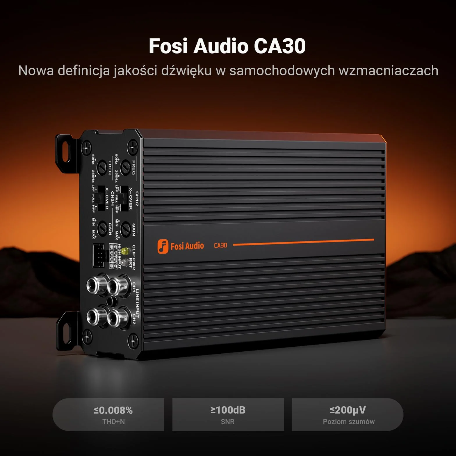 Fosi Audio CA30 4-Kanałowy Wzmacniacz Samochodowy Klasy D HiFi
