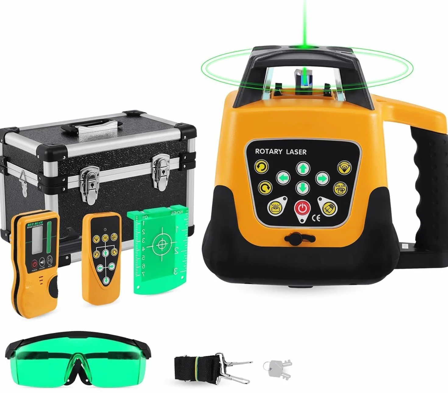 Samopoziomująca obrotowa poziomica laserowa z pilotem odbiornika, obracany o 360° poziomy i pionowy poziom tranzytu