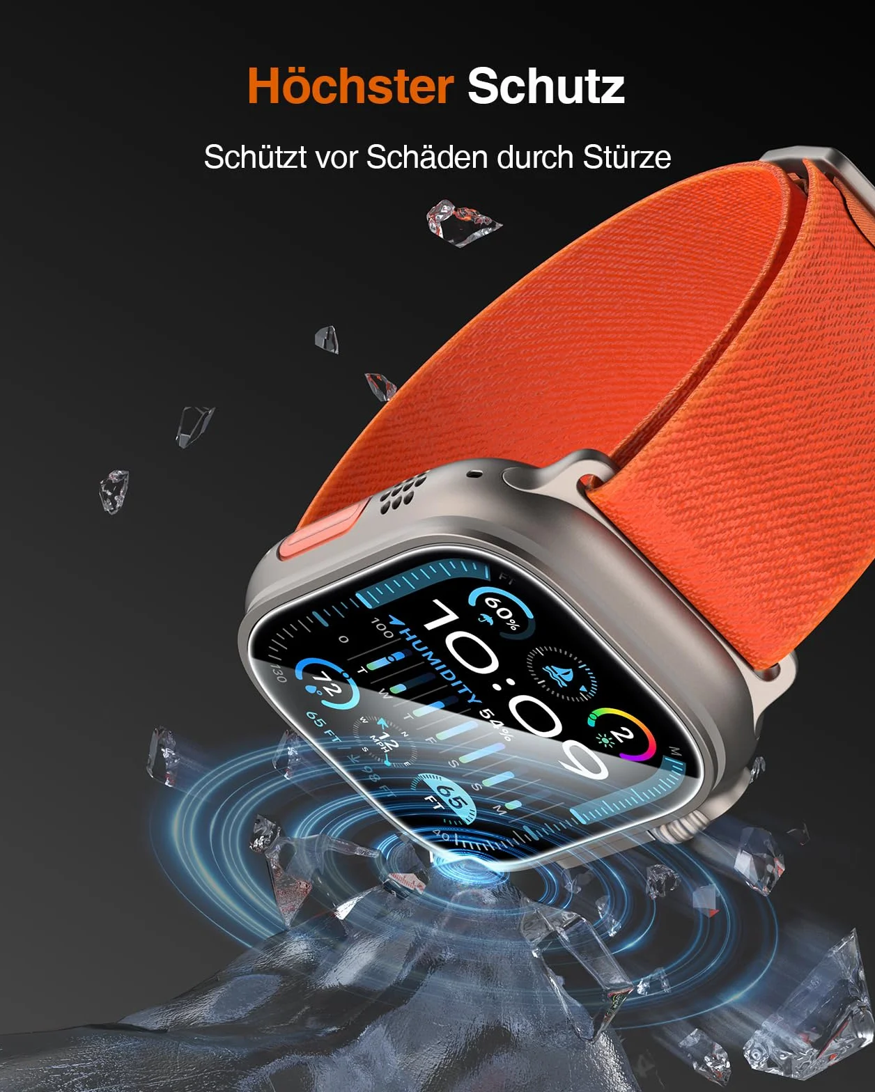 LK [4 szt.] Ochraniacz Ekranu do Apple Watch Ultra 2/49mm - Folia 9H odporna na uderzenia (testy wojskowe), Ultracienka, Antyzarysowaniowa, Pełna przejrzystość